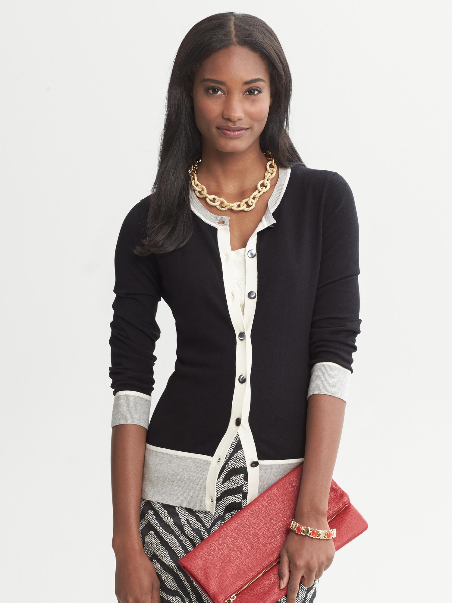 Issa Collection Colorblock Cardigan Banana Republic