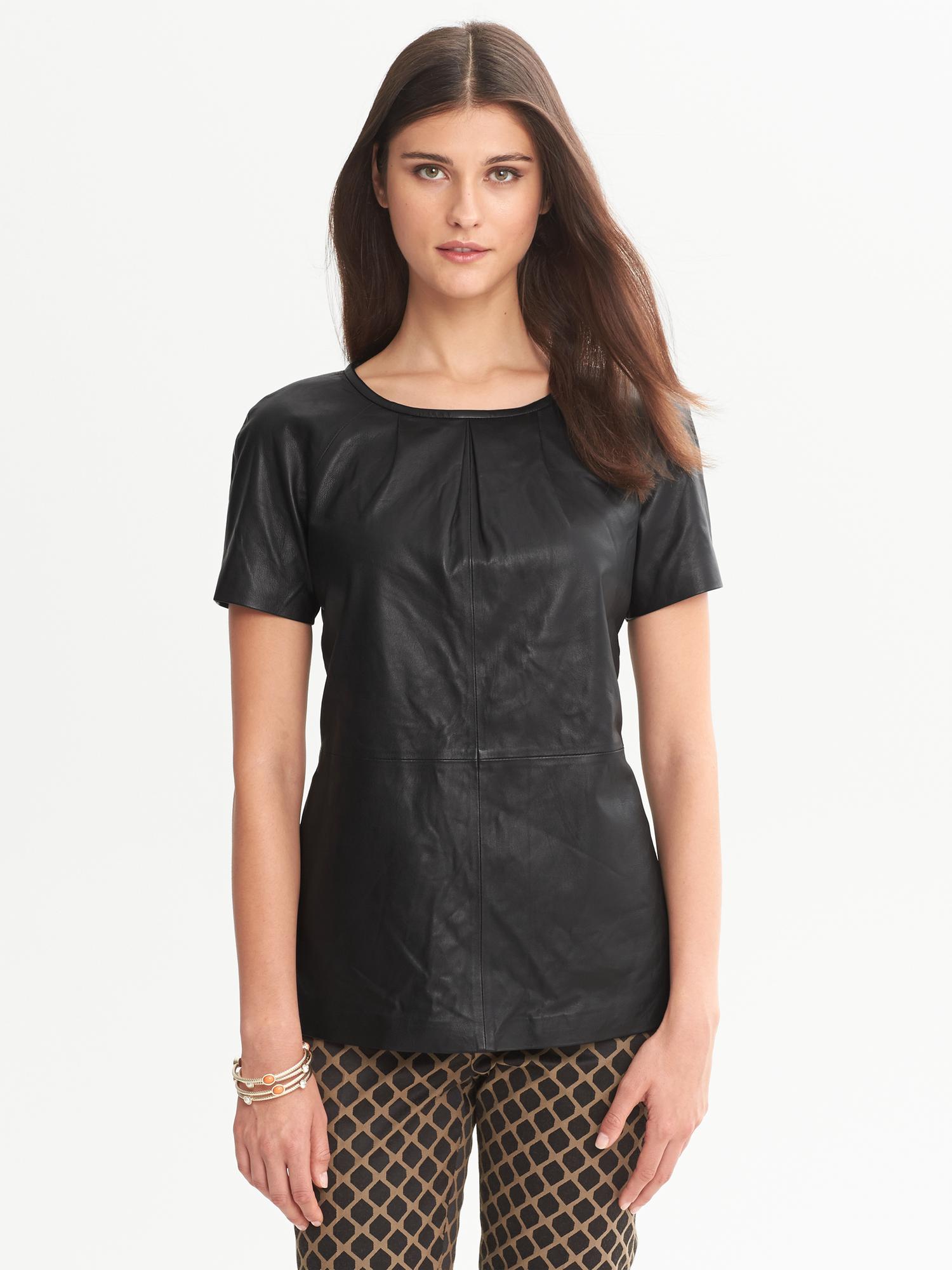Pleated Leather Top