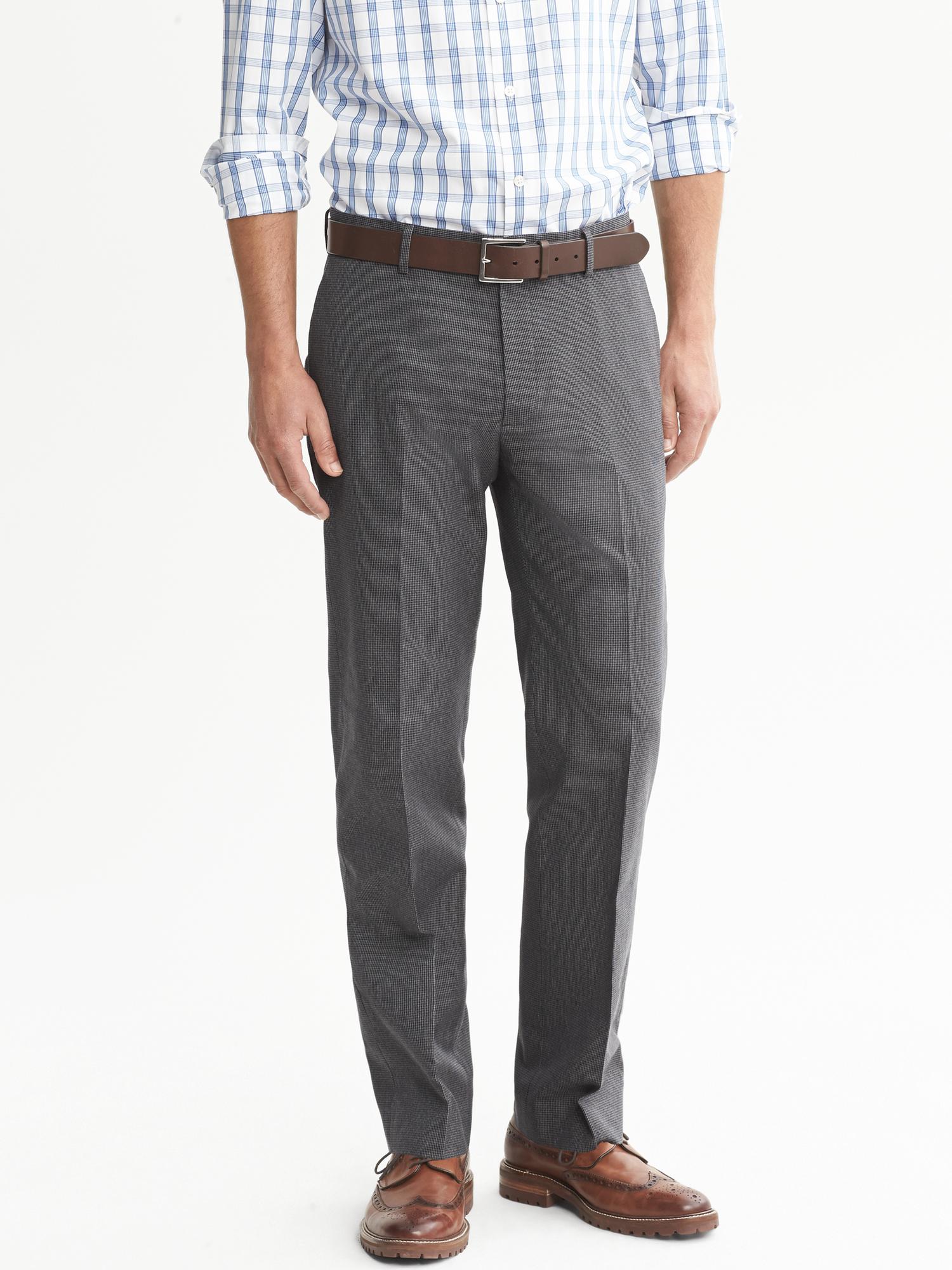 Tailored Slim-Fit Non-Iron Houndstooth Pant