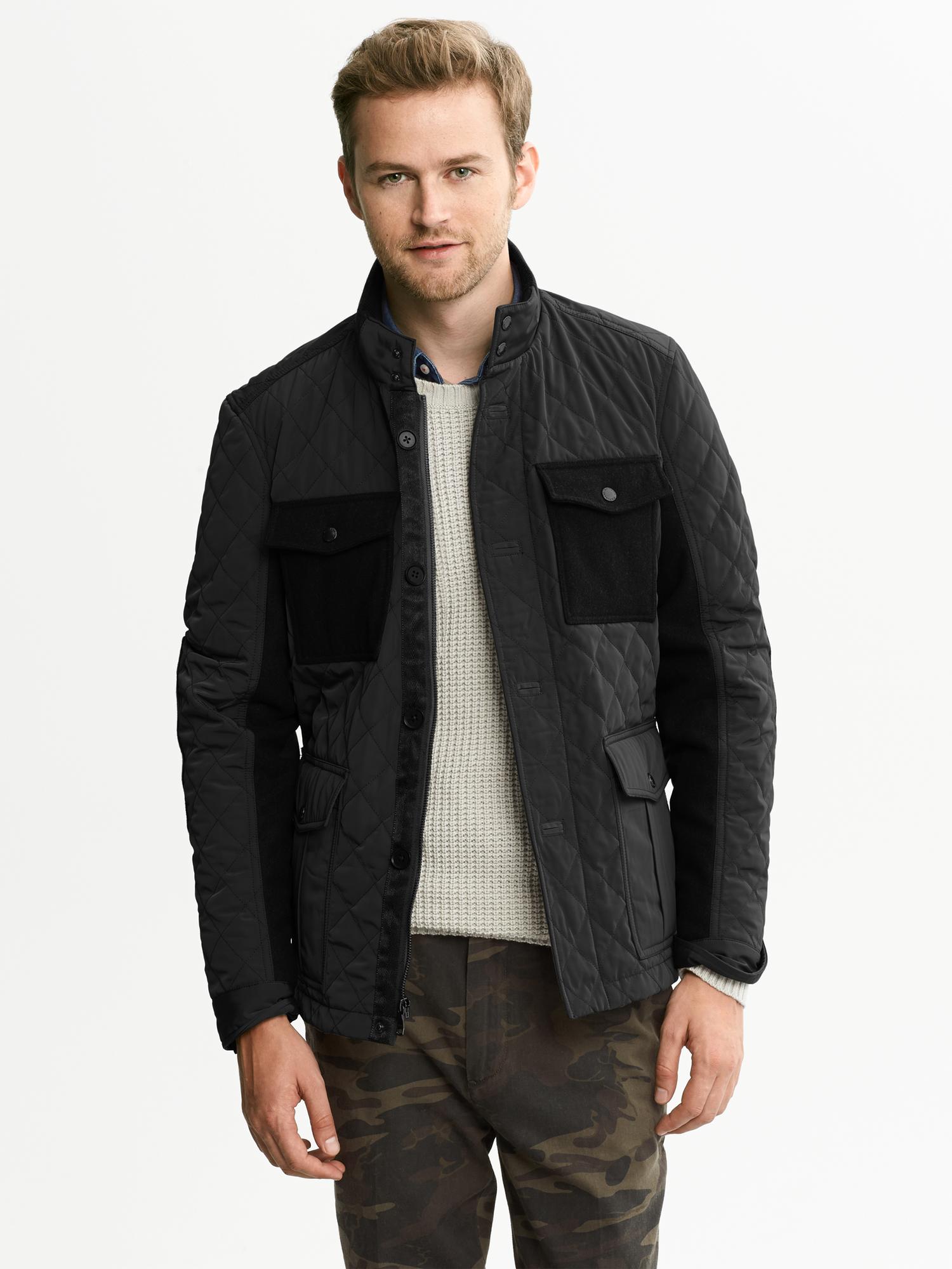 Mixed-Media Quilted Jacket