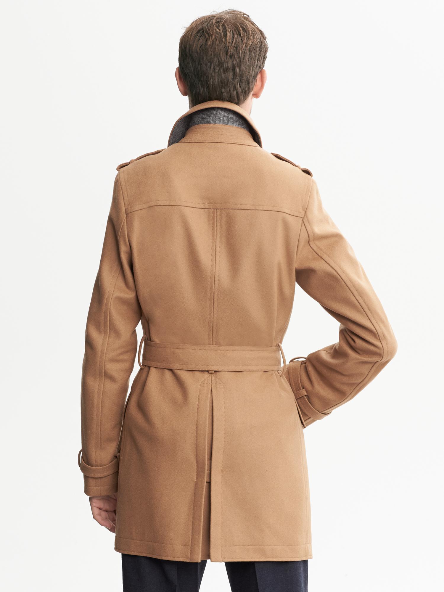 Camel Wool Belted Trench