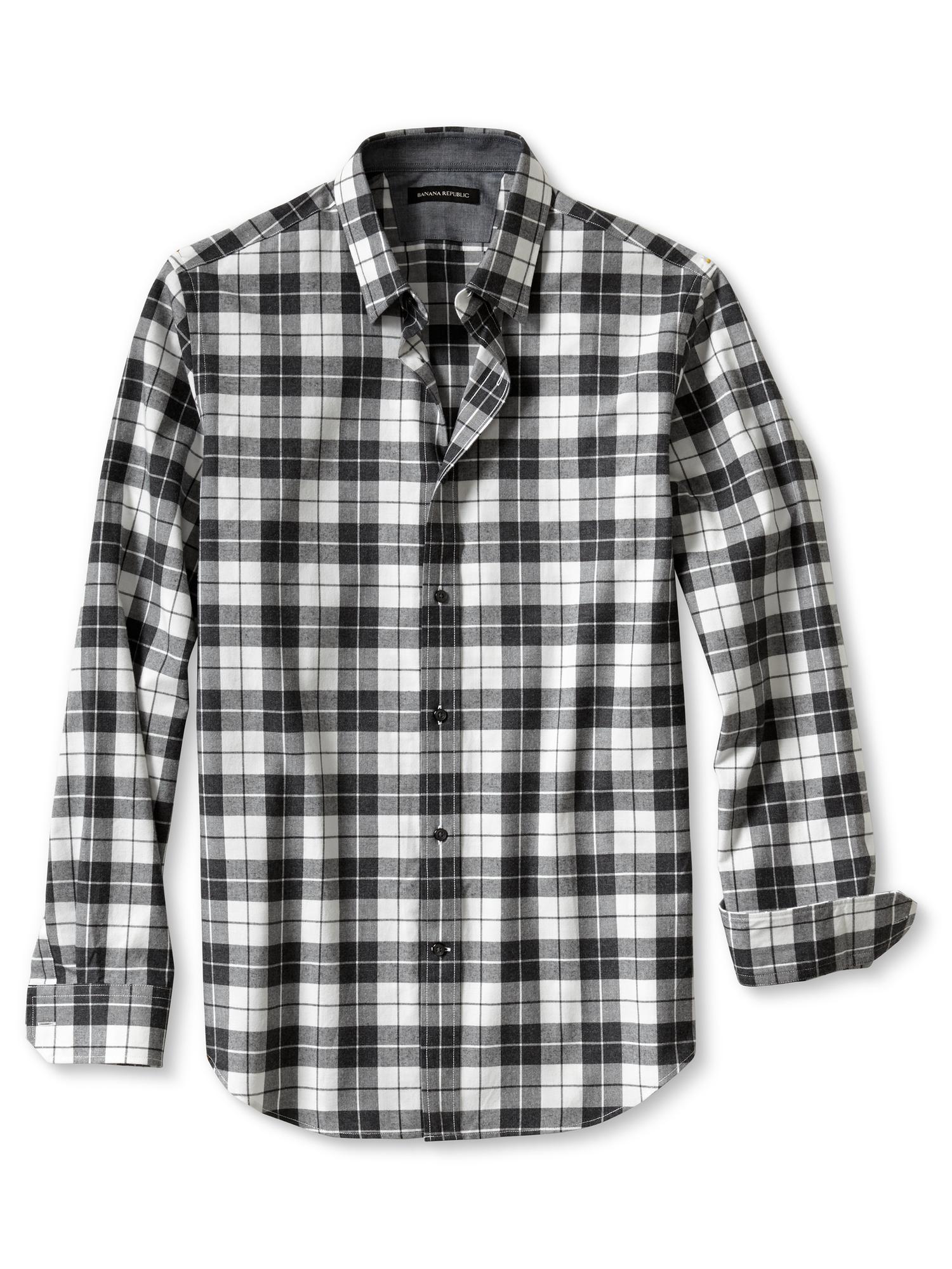 Slim-Fit Box Check Luxe-Brushed Twill Shirt