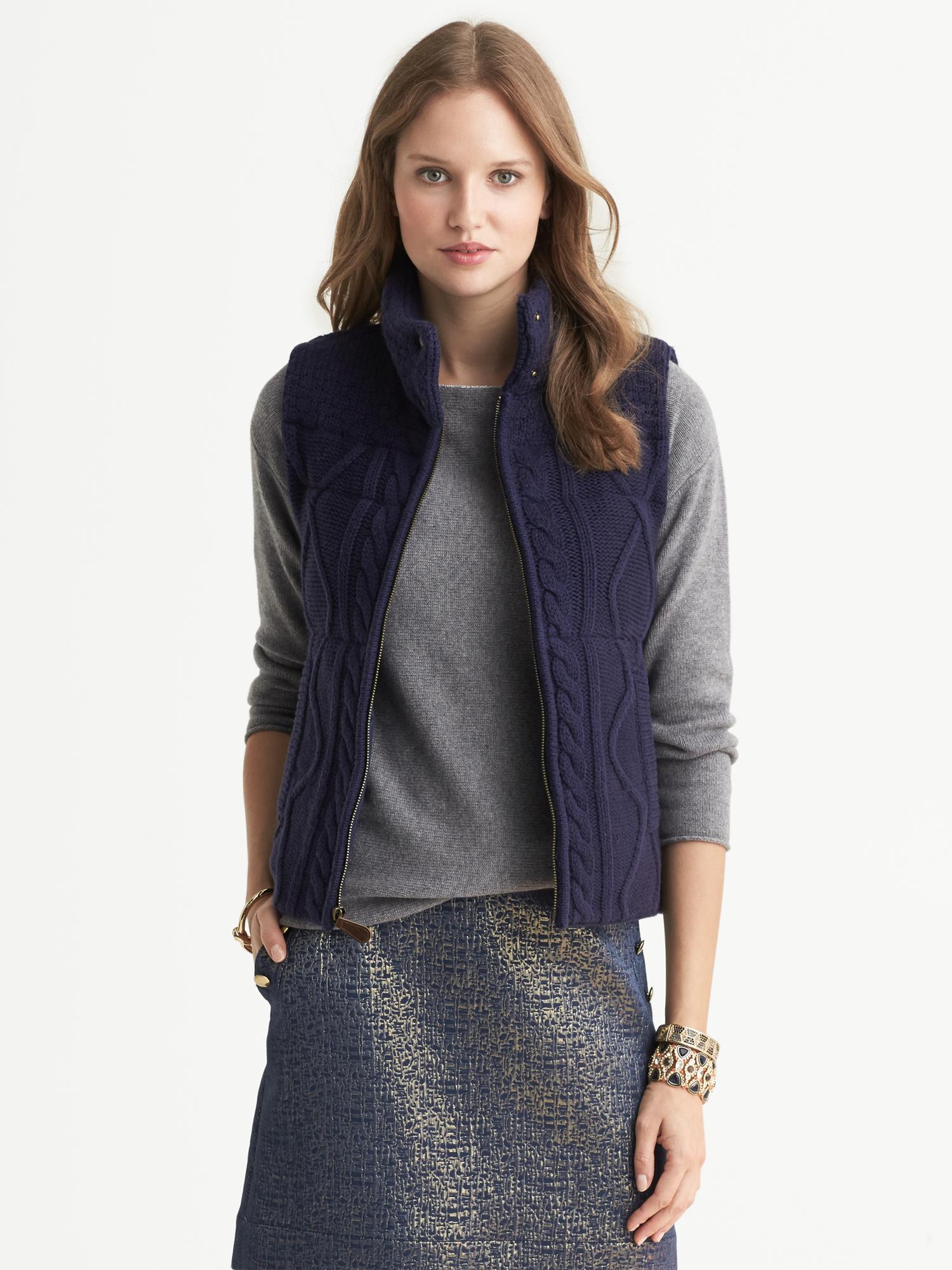 Heritage Cable-Knit Puffer Vest