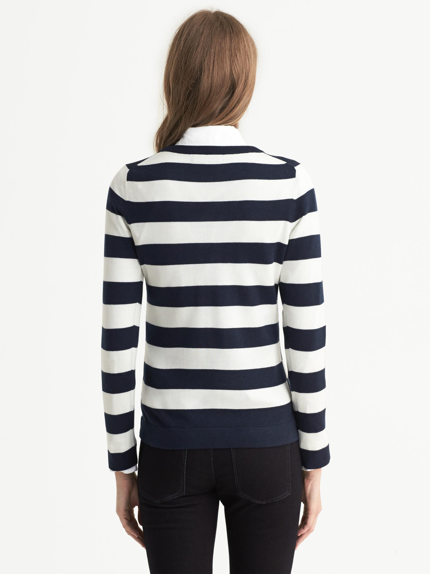 Sequin-Stripe Pullover