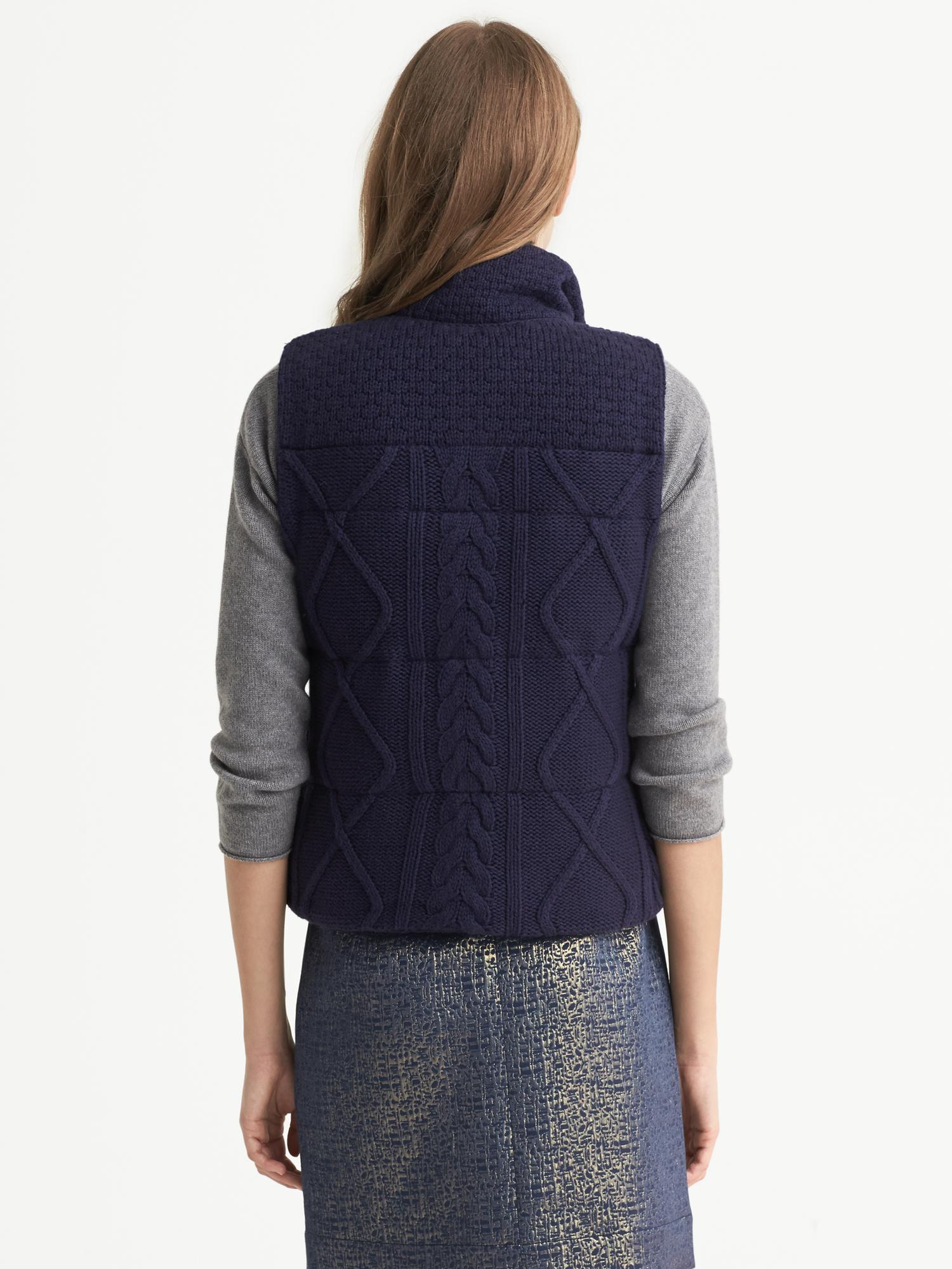 Heritage Cable-Knit Puffer Vest