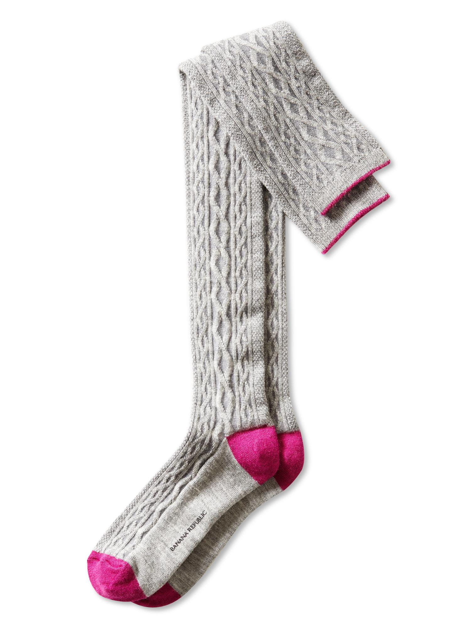 Cable-Knit Over-the-Knee Sock