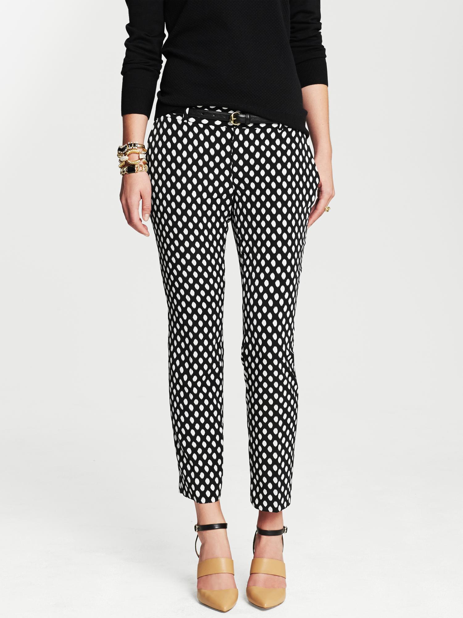 Camden-Fit Dot-Print Ankle Pant