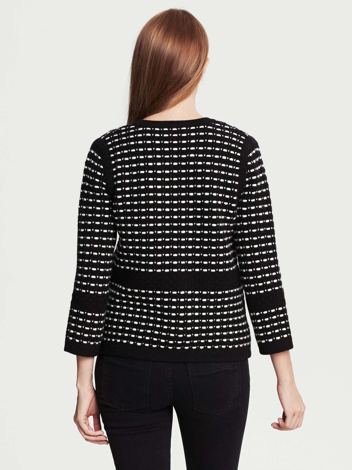 Basketweave Zip-Front Sweater Jacket