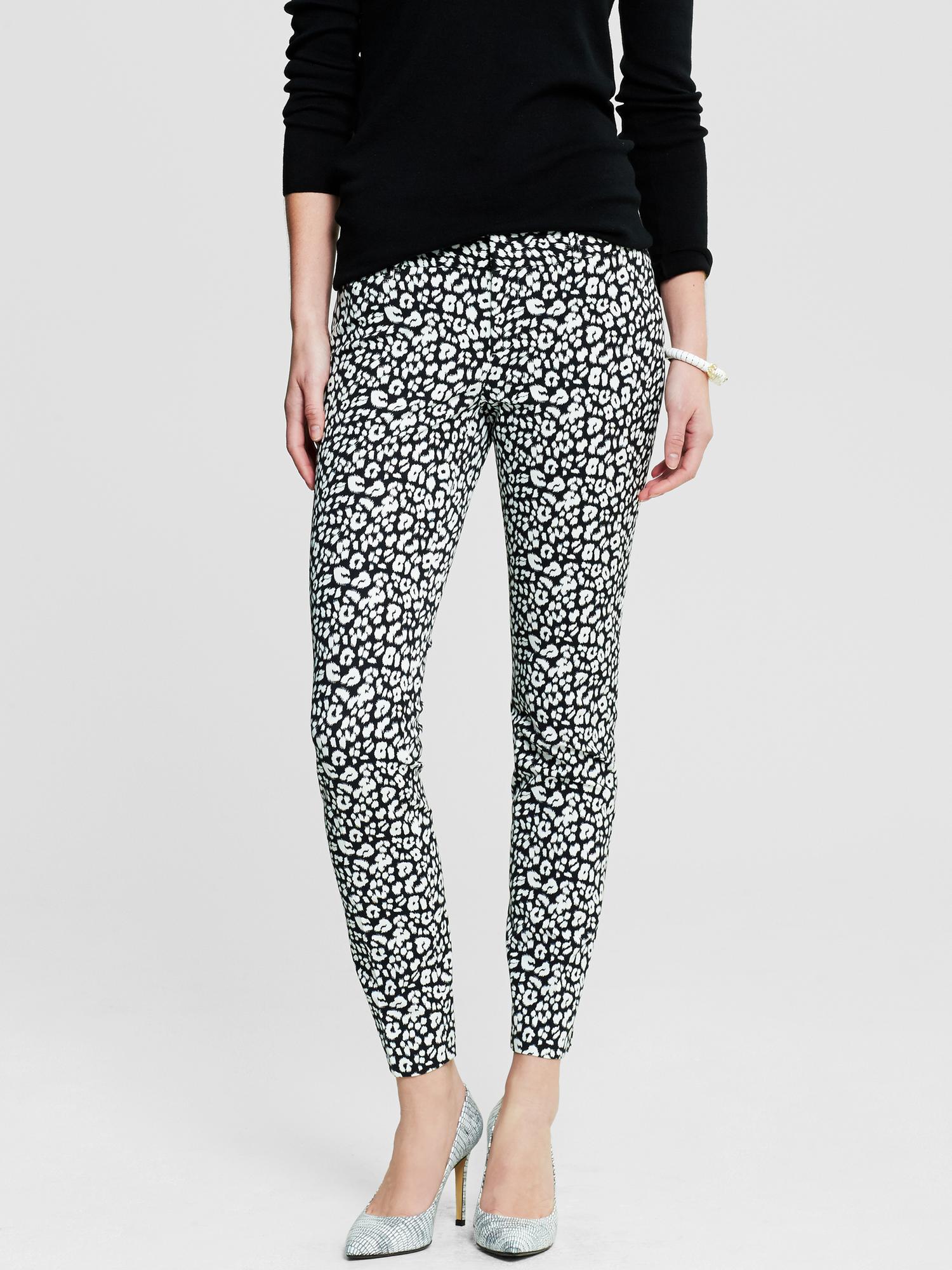 Sloan-Fit Leopard Print Slim Ankle Pant