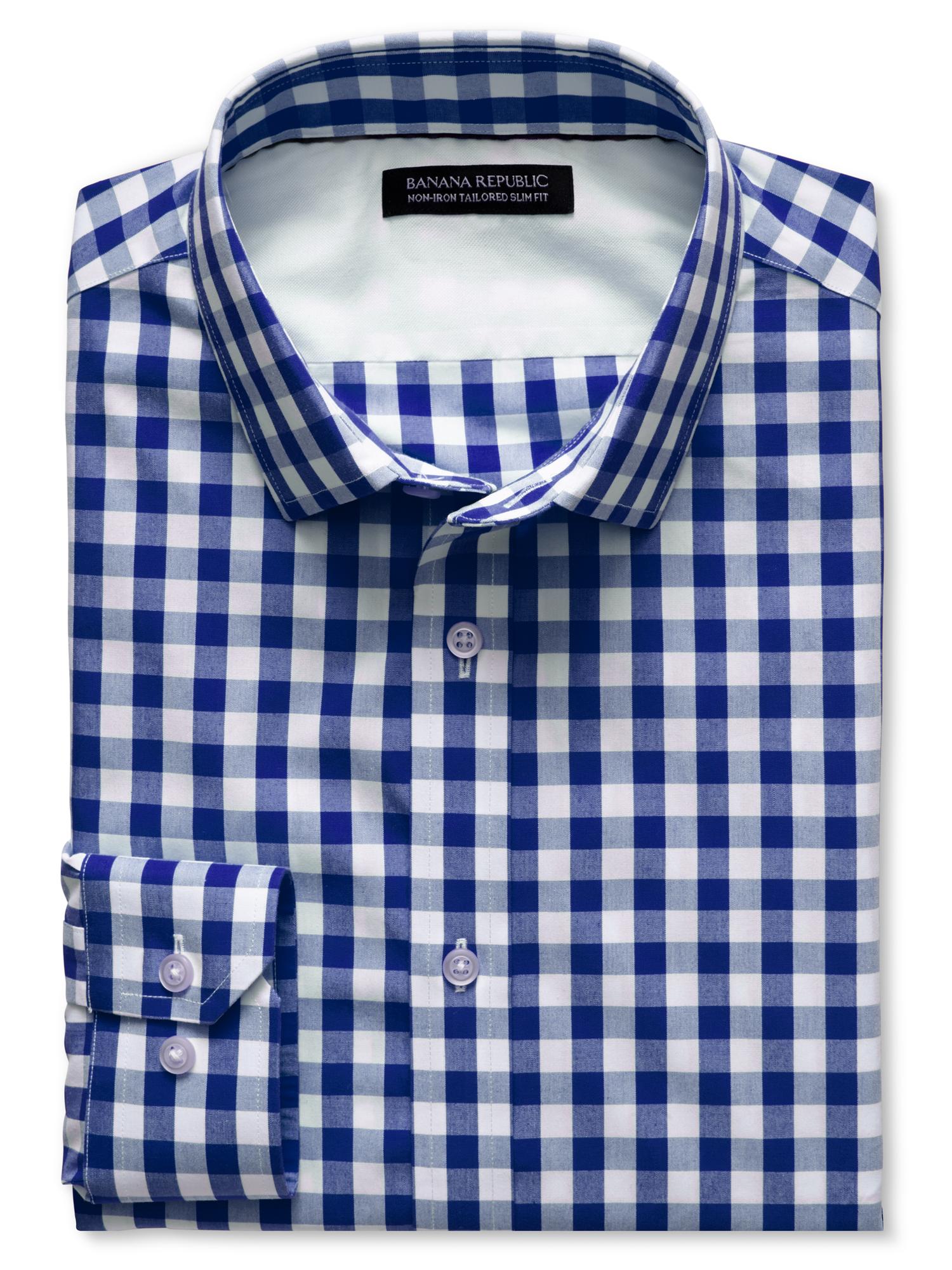 Tailored Slim-Fit Non-Iron Gingham Shirt