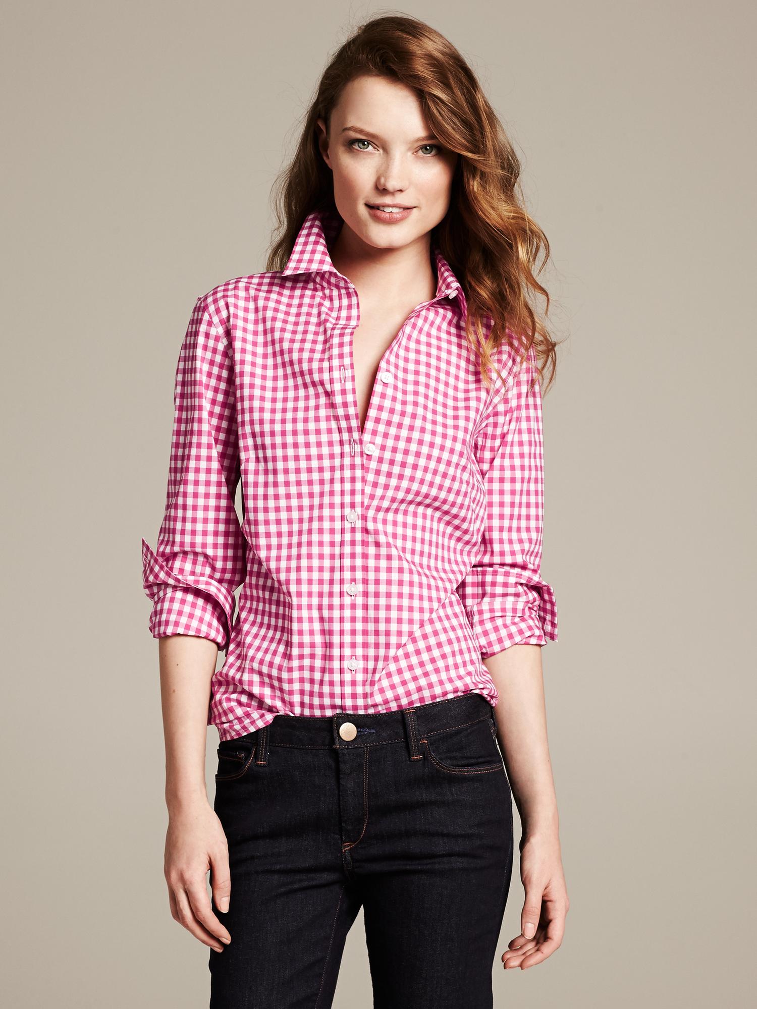 Fitted Non-Iron Gingham Shirt