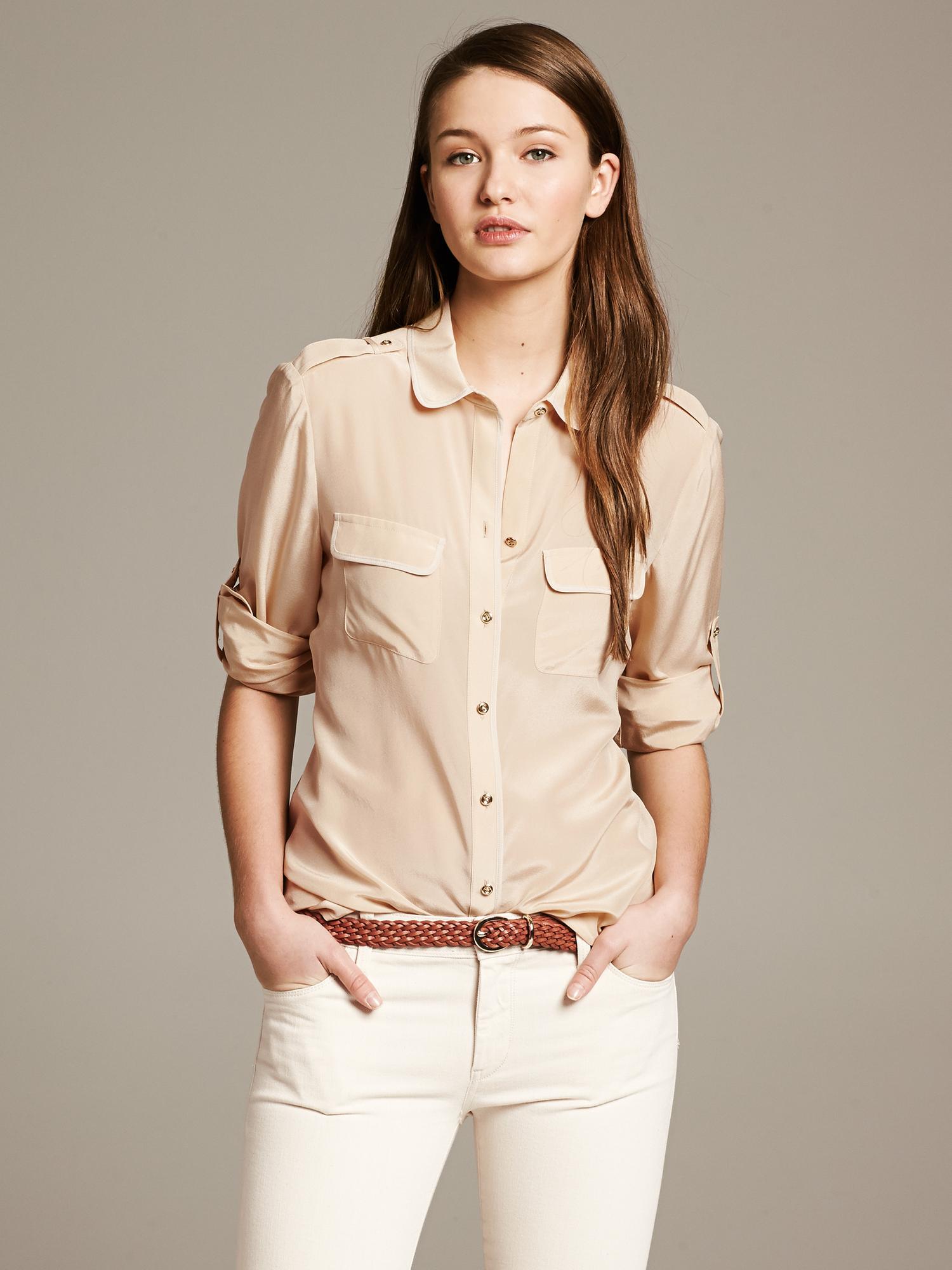 Heritage Tipped Silk Blouse