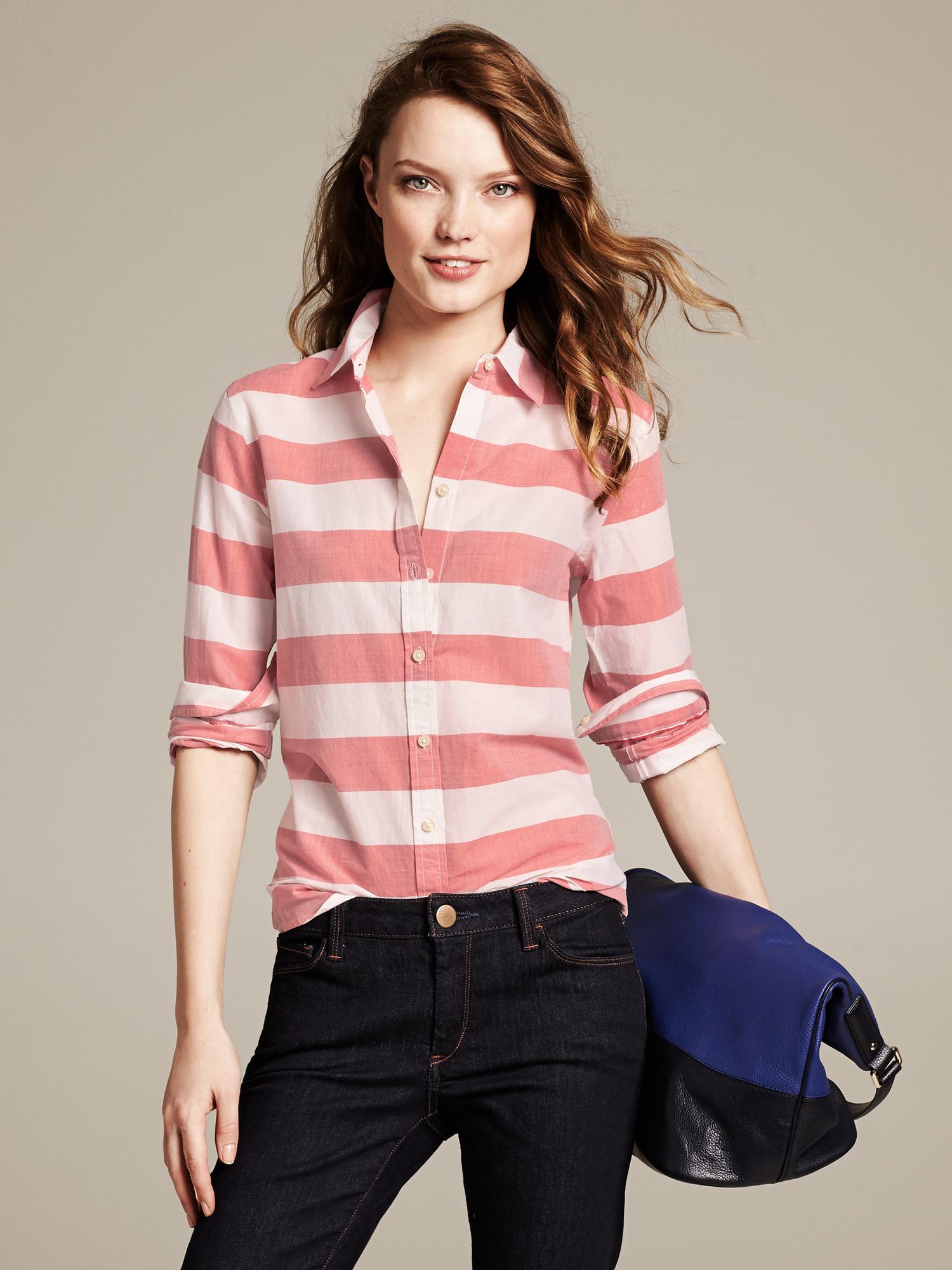 Soft-Wash Horizontal Stripe Shirt