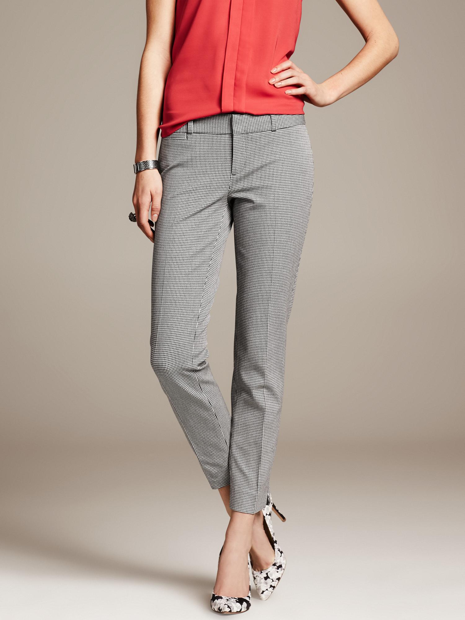 Sloan-Fit Houndstooth Slim Ankle Pant
