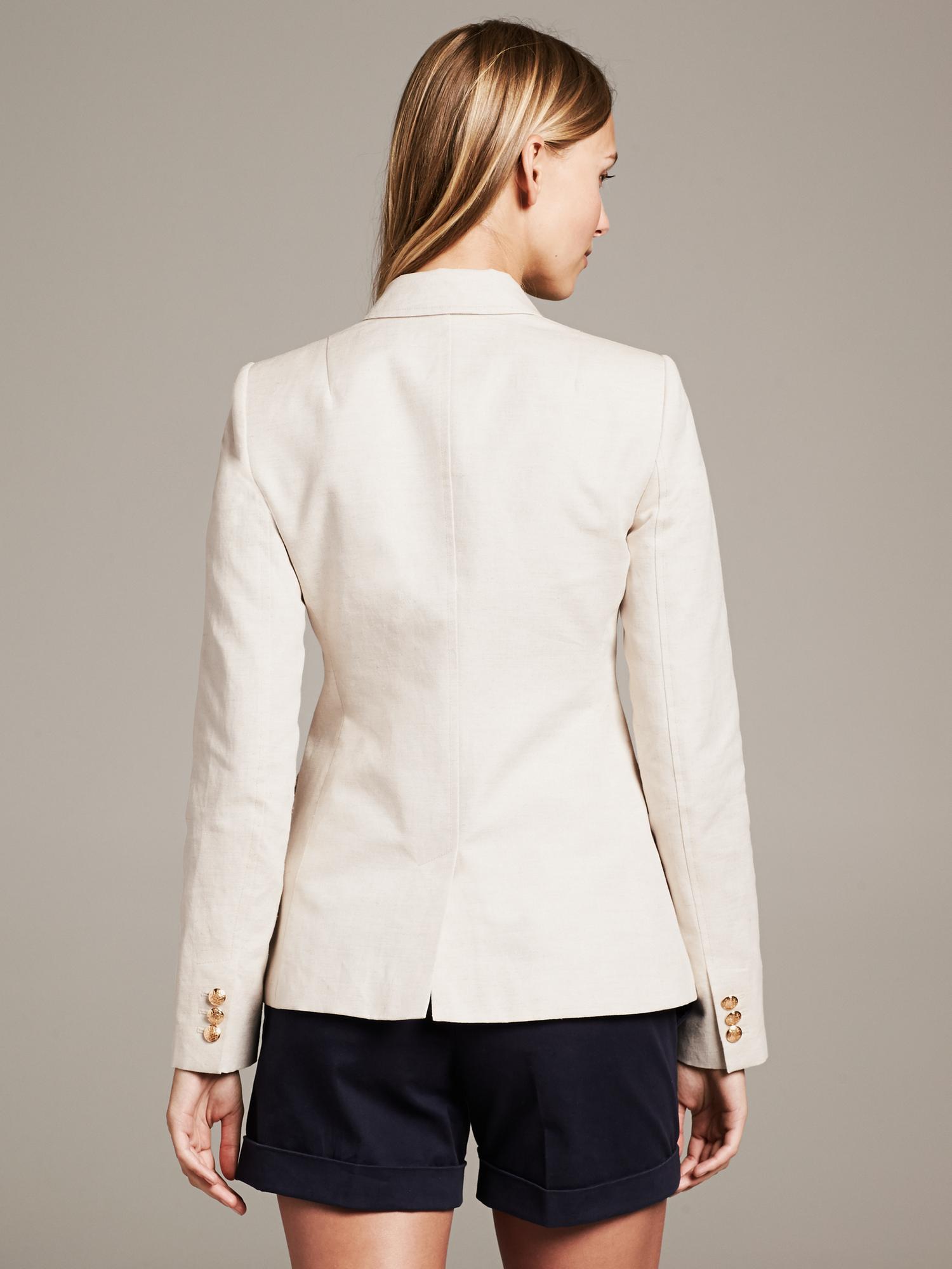 Linen/Cotton Two-Button Blazer