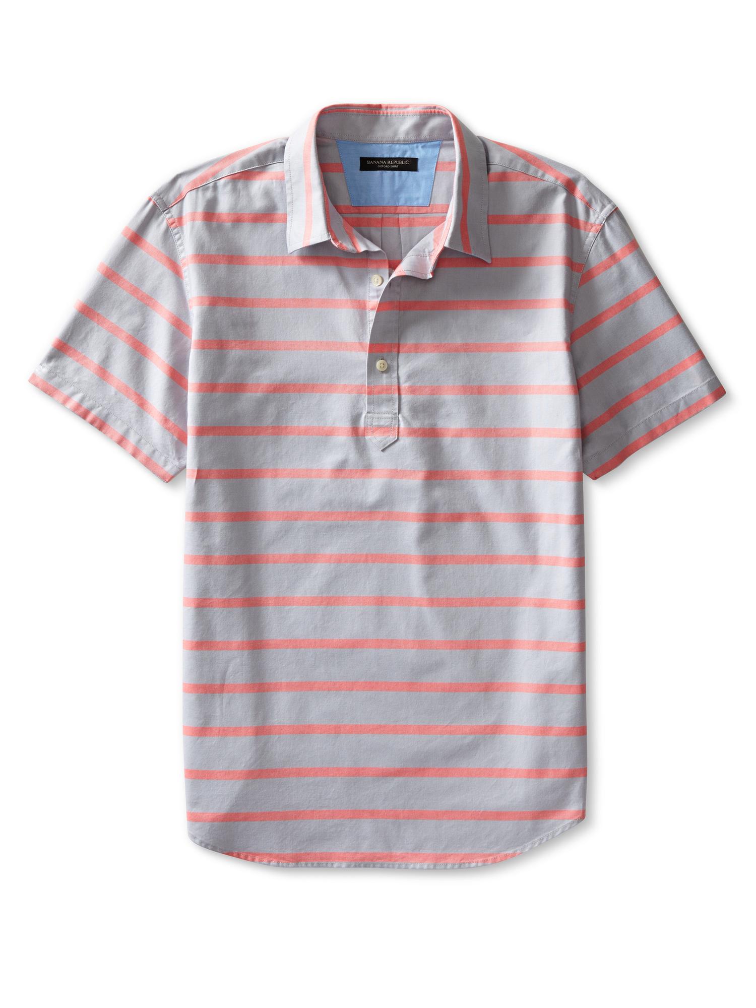 Striped Cotton Popover Shirt