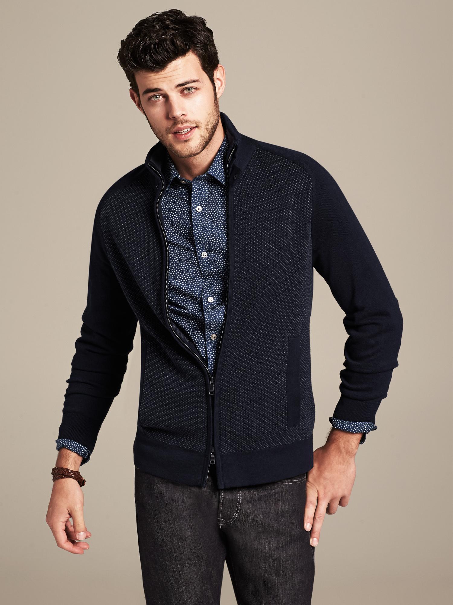 Jacquard Sweater Jacket