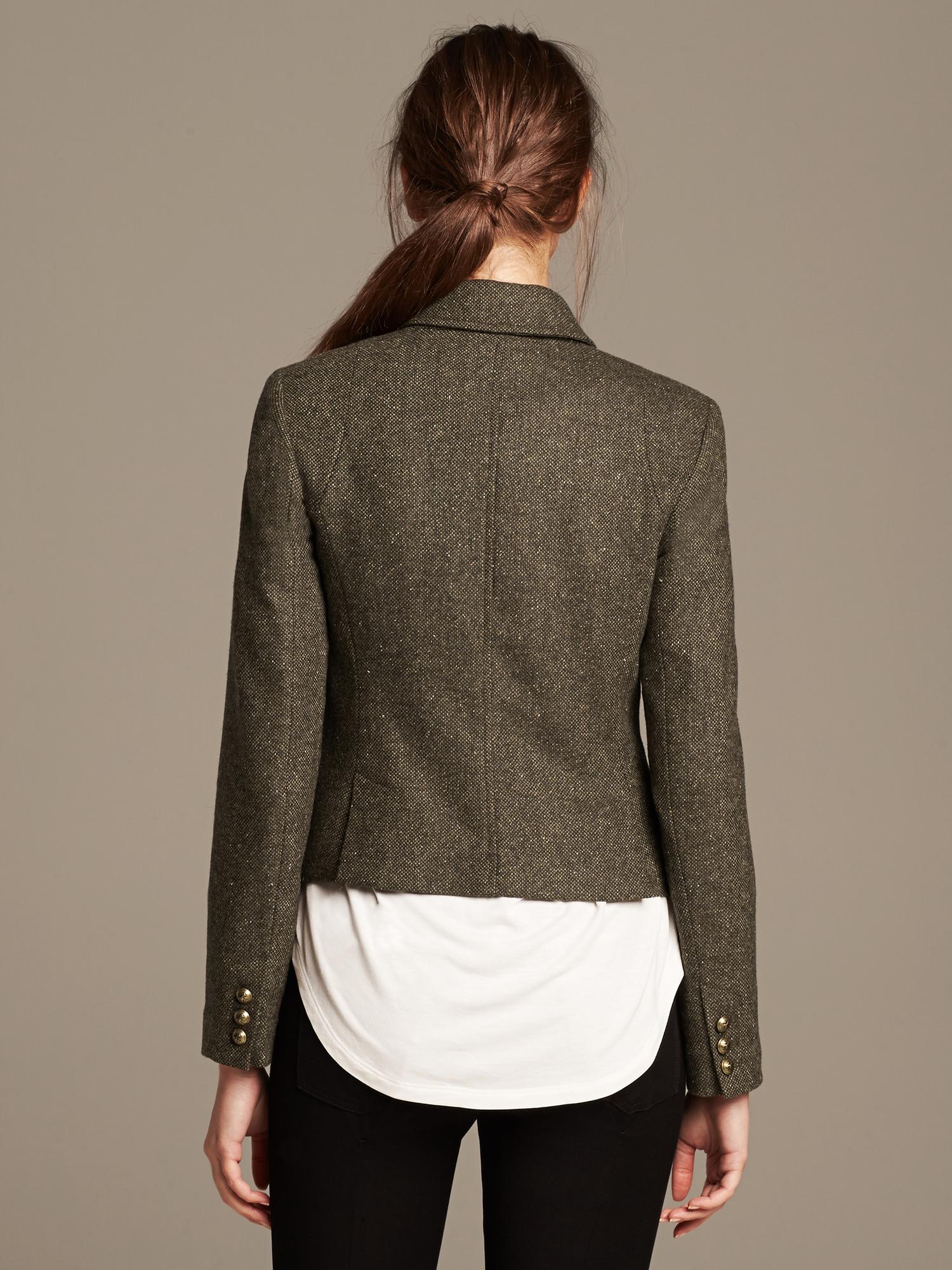 Olive Double-Breasted Blazer