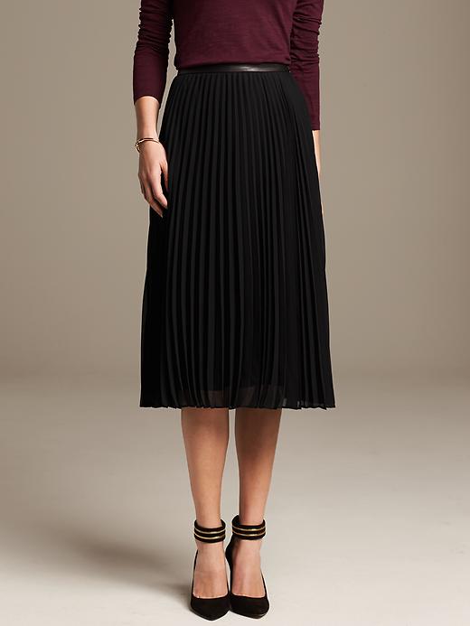 Banana Republic Pleated Chiffon Midi Skirt