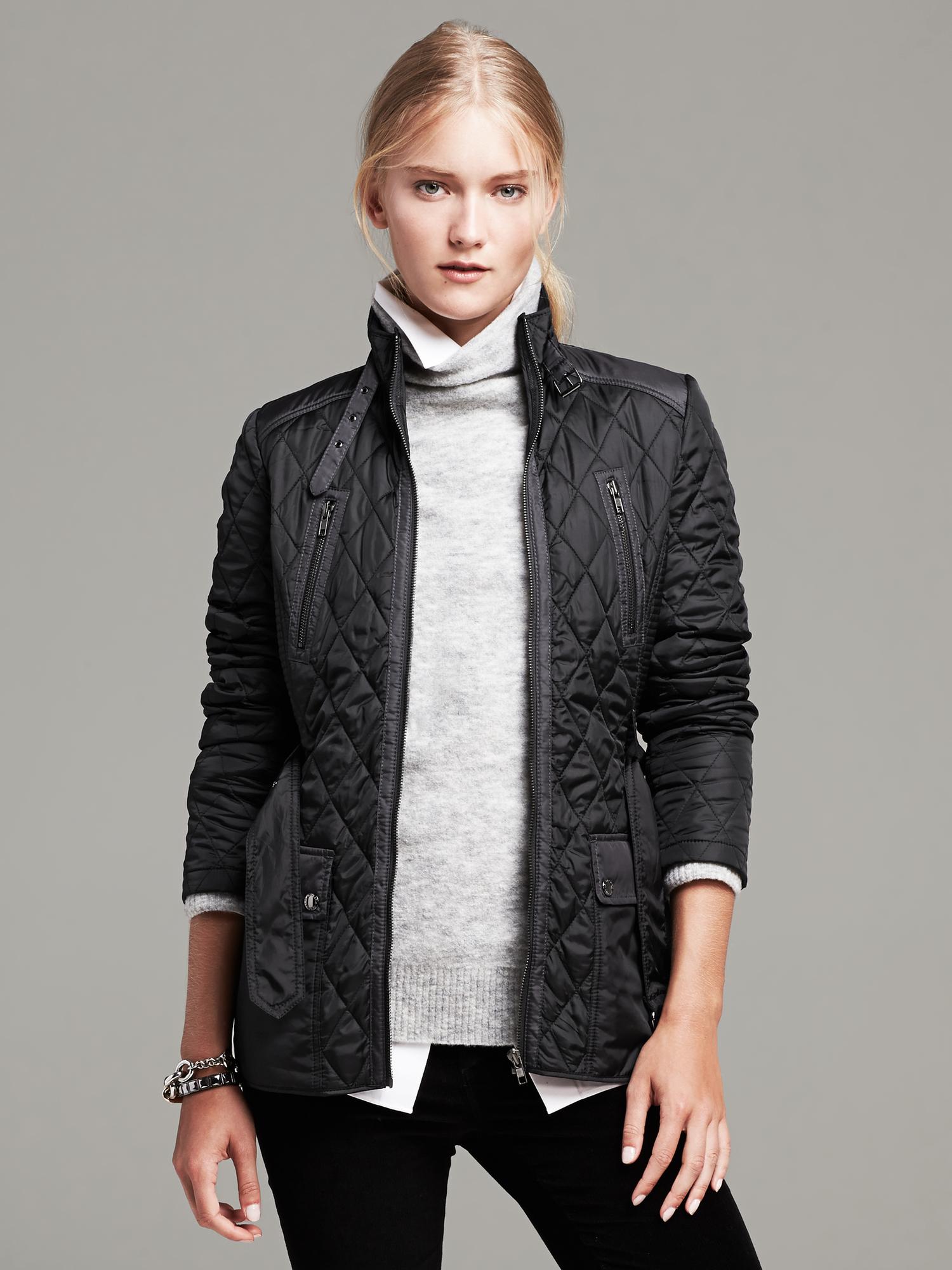 Quilted Black Field Jacket