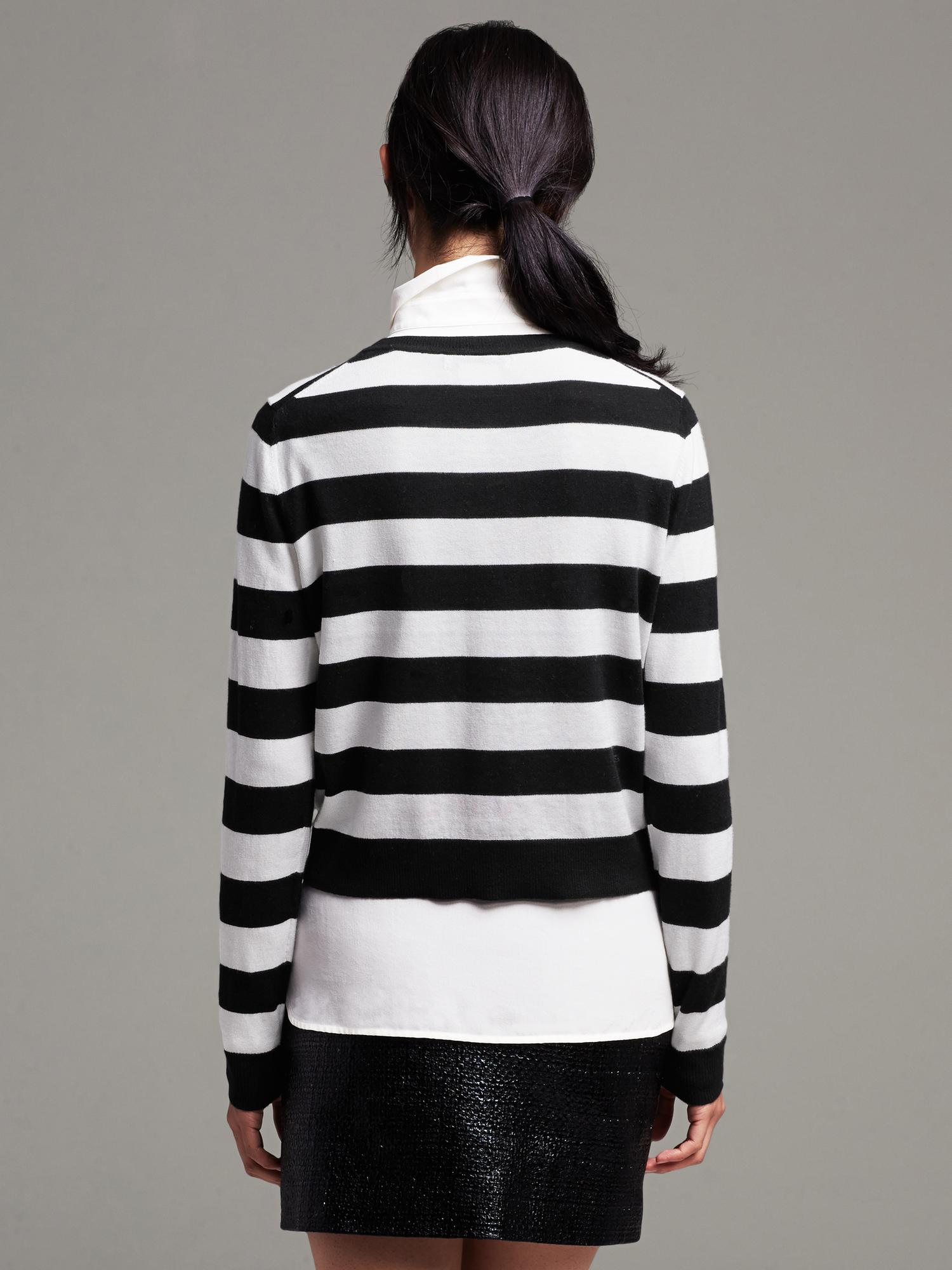 Striped Crew Cropped Pullover