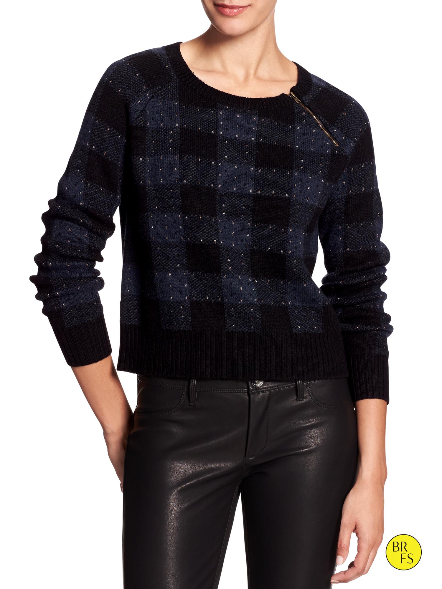 Factory Shoulder-Zip Sweater