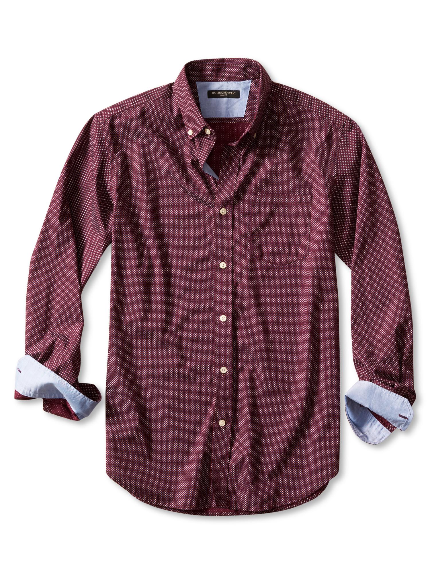 Slim-Fit Soft-Wash Multi-Dot Button-Down Shirt