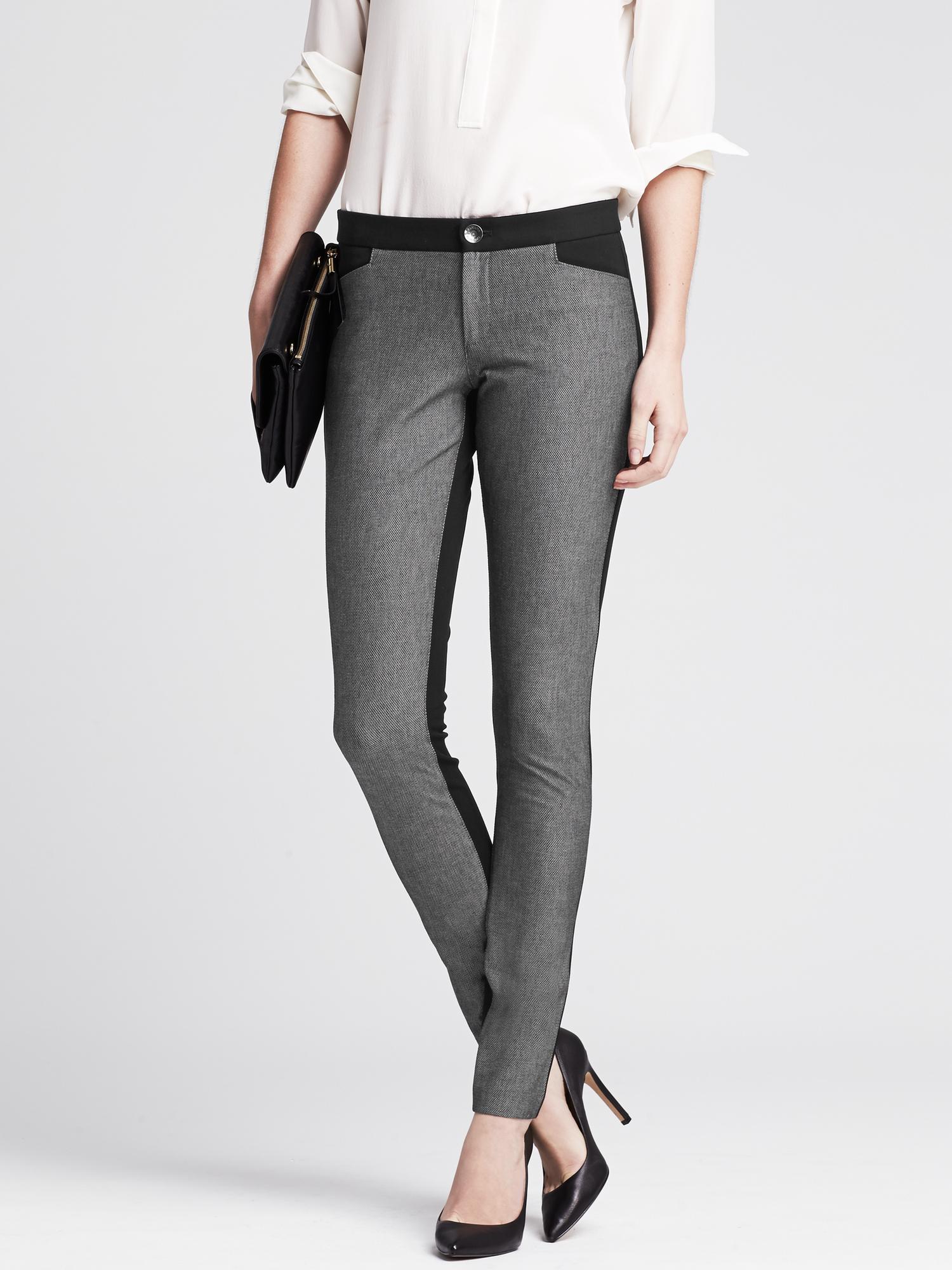 Sloan-Fit Charcoal Colorblock Skinny Ankle Pant