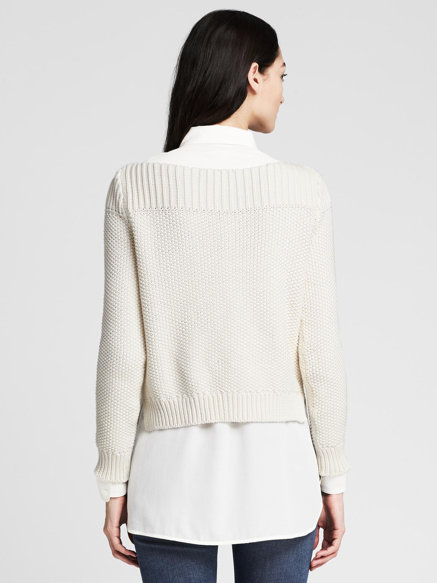 Seed-Stitch Cropped Pullover