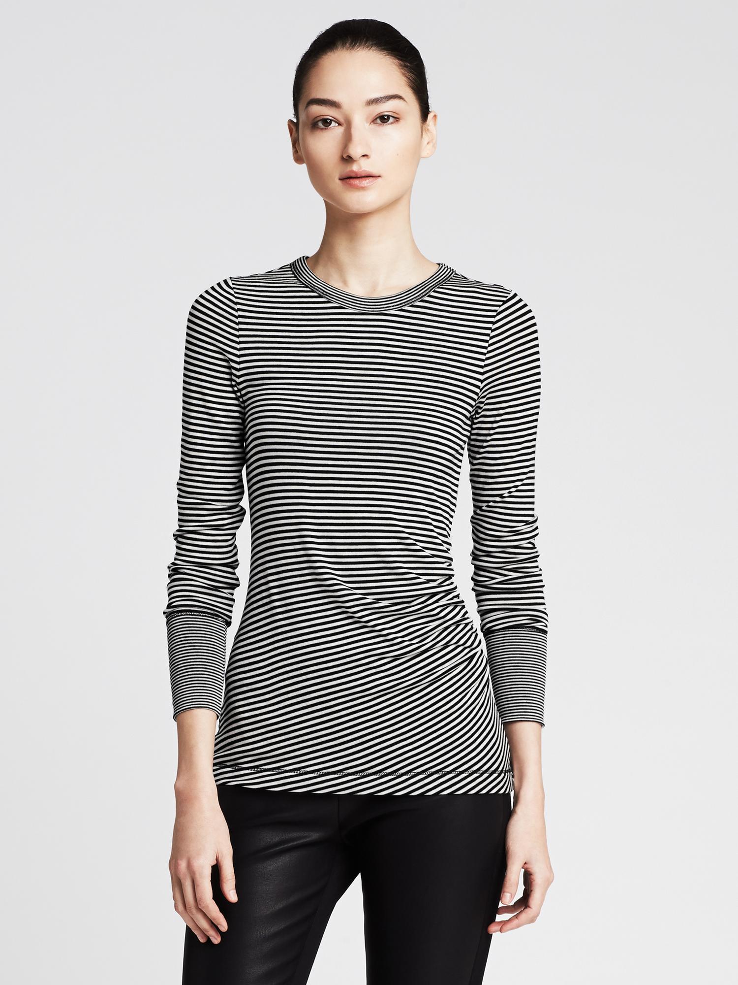 Striped Ruched Tee