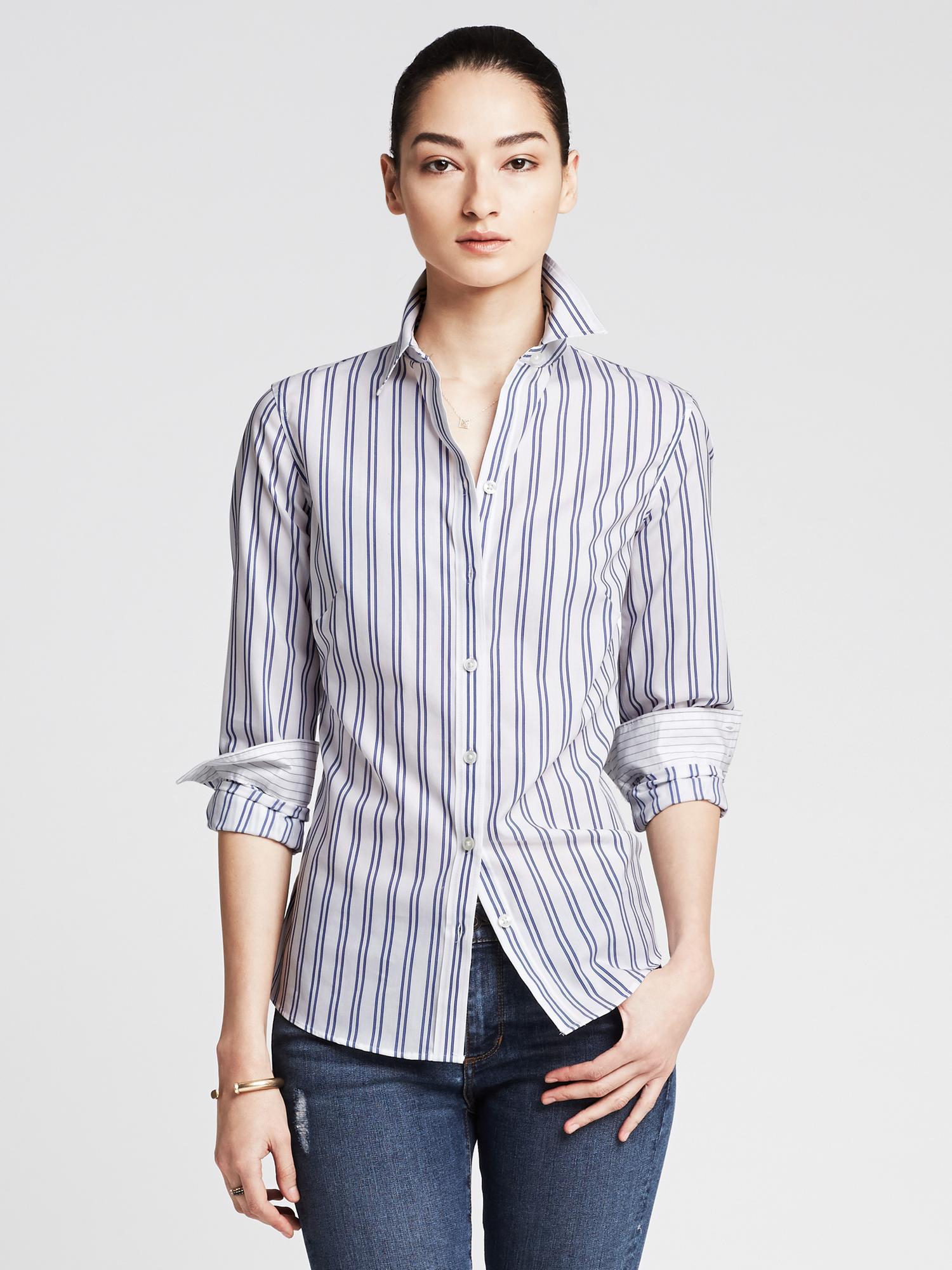 Fitted Non-Iron Bold Stripe Shirt