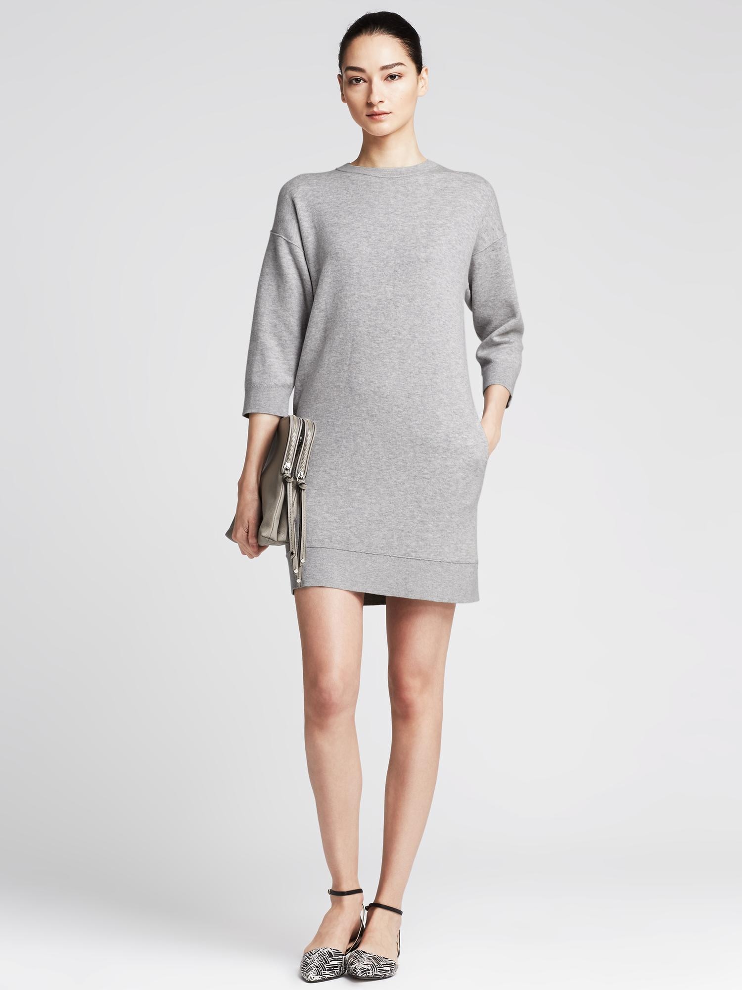 Drop-Shoulder Sweater Dress