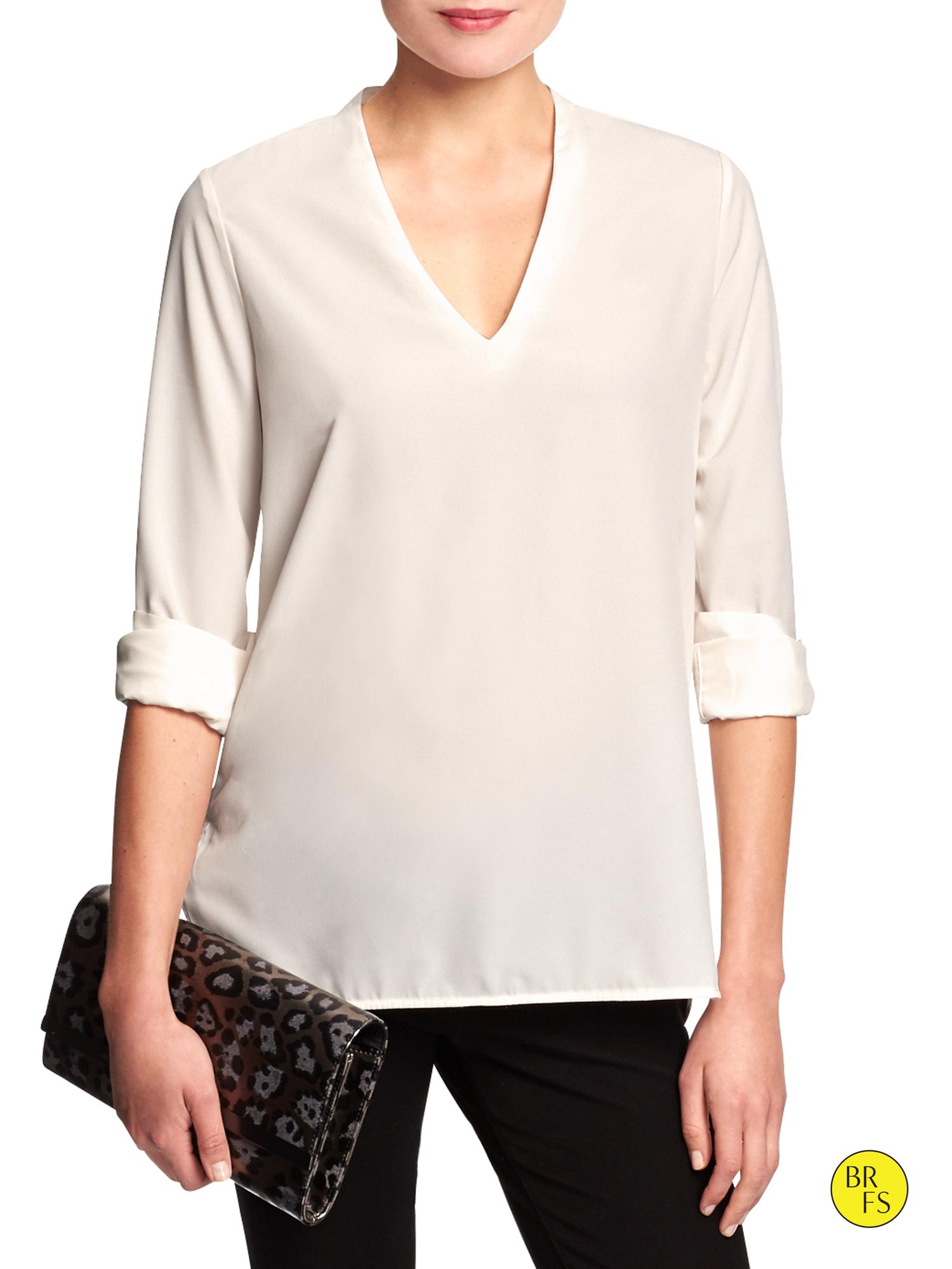 Factory Vee Pullover Blouse