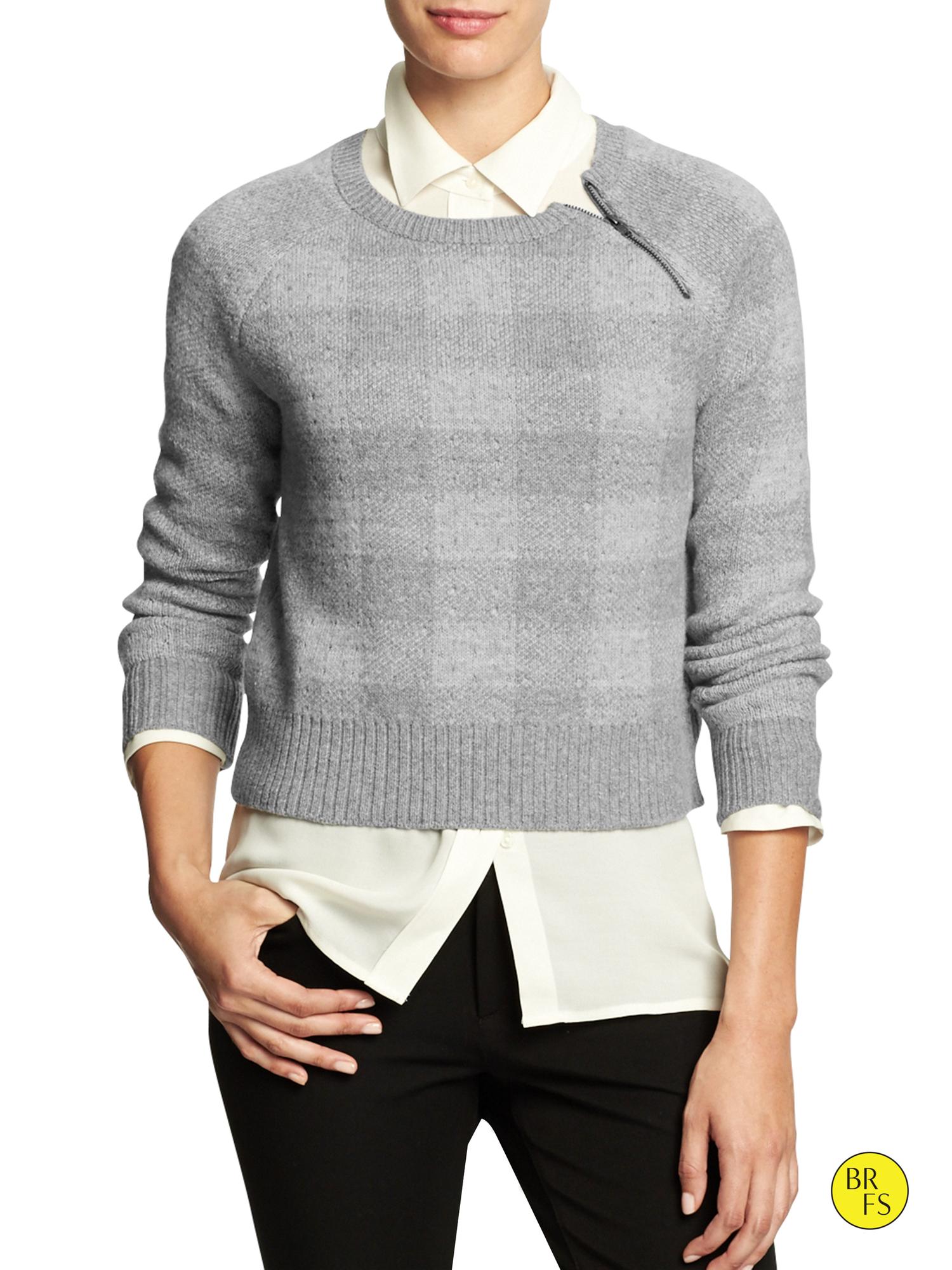 Factory Shoulder-Zip Sweater