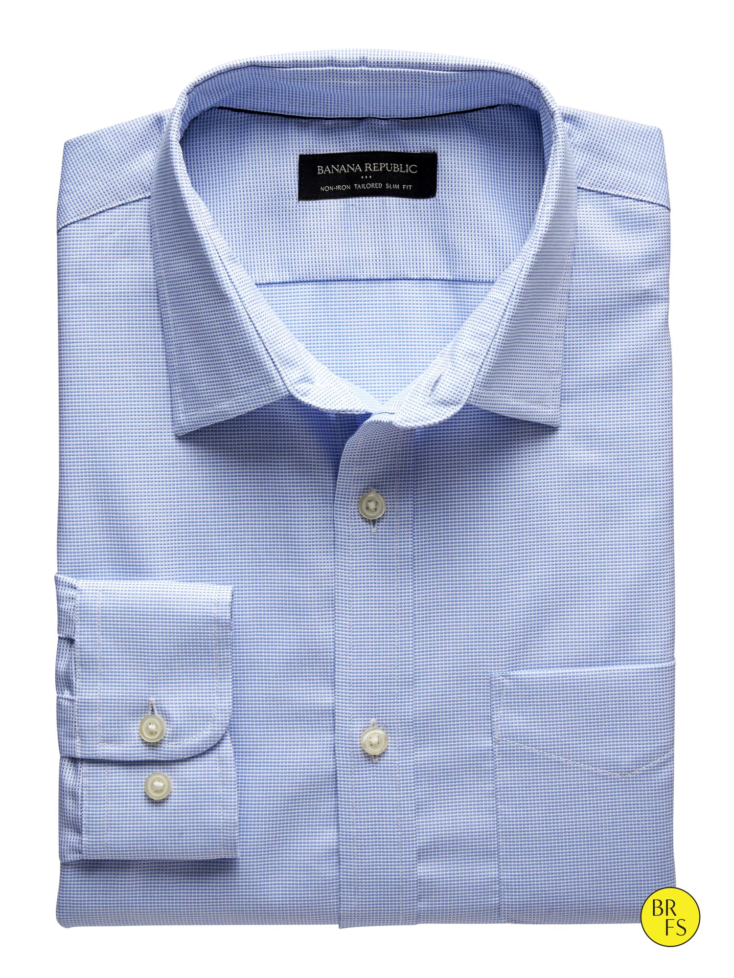 Factory Tailored Slim-Fit Non-Iron Textured Shirt