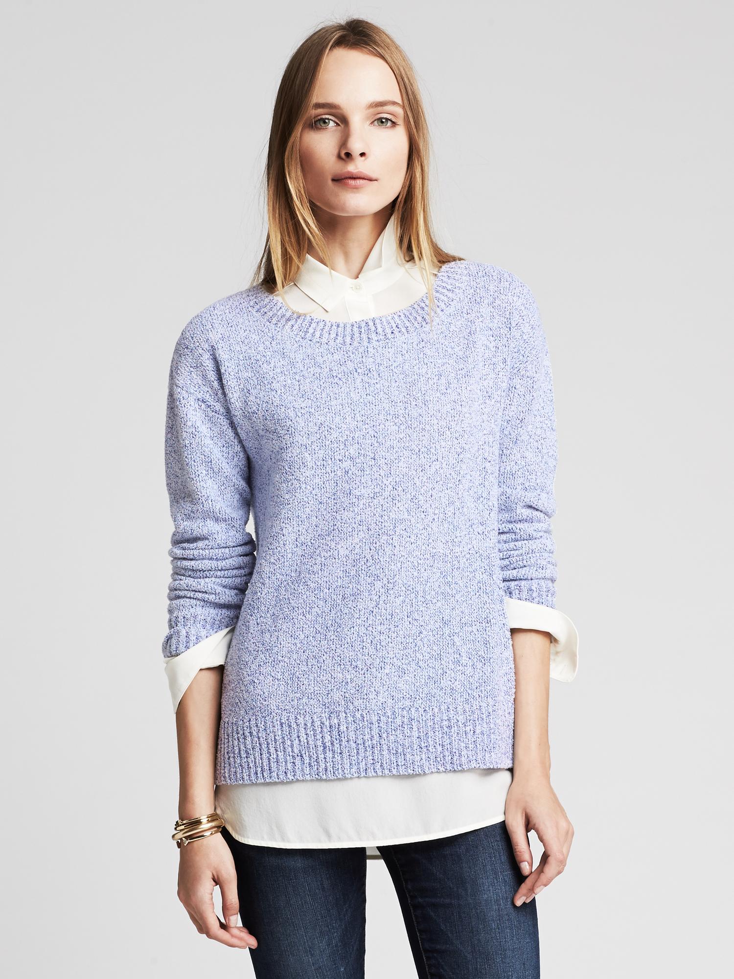 Marled Cutout-Back Pullover