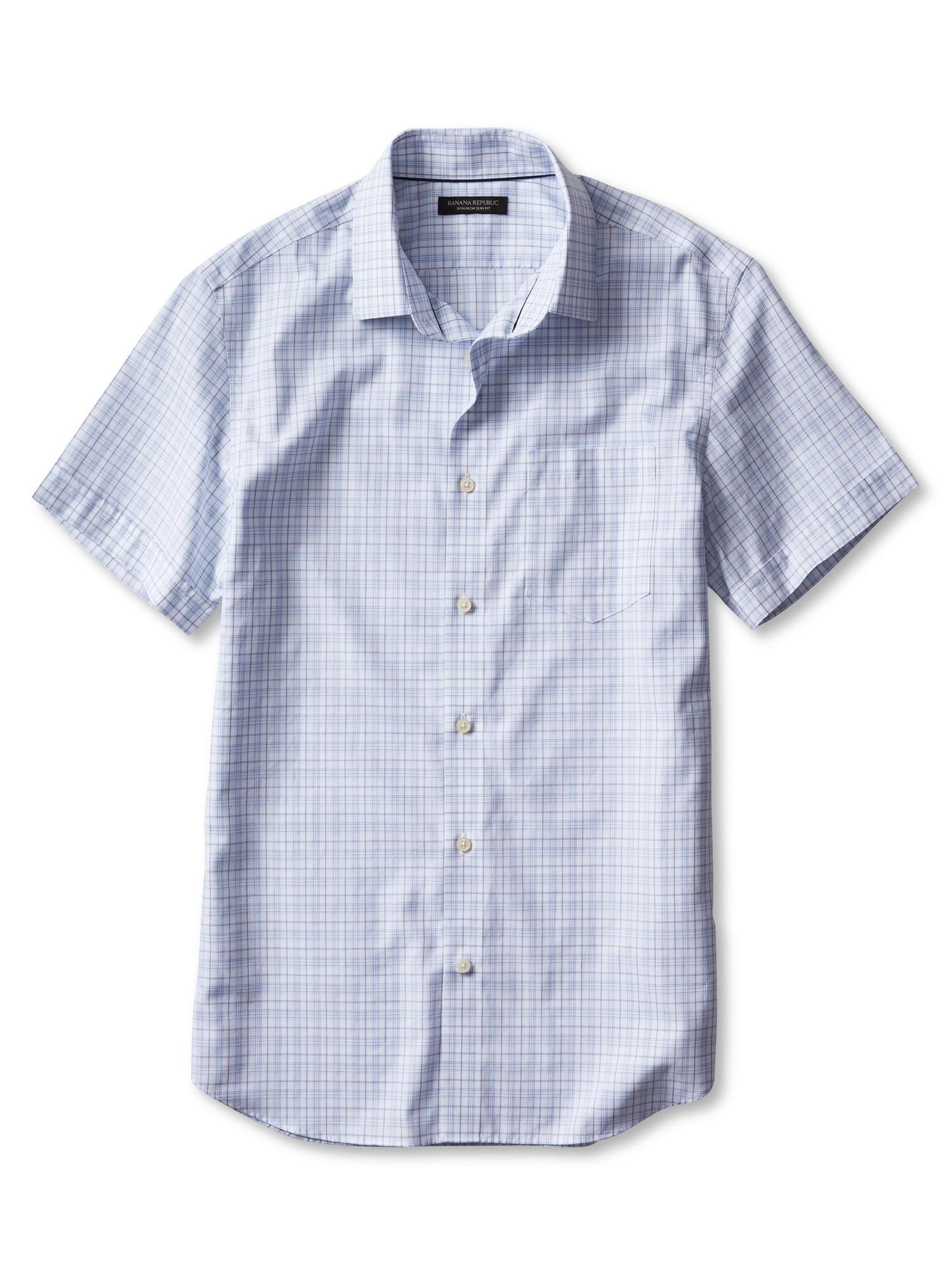Slim-Fit Non-Iron Short-Sleeve Tattersall Shirt