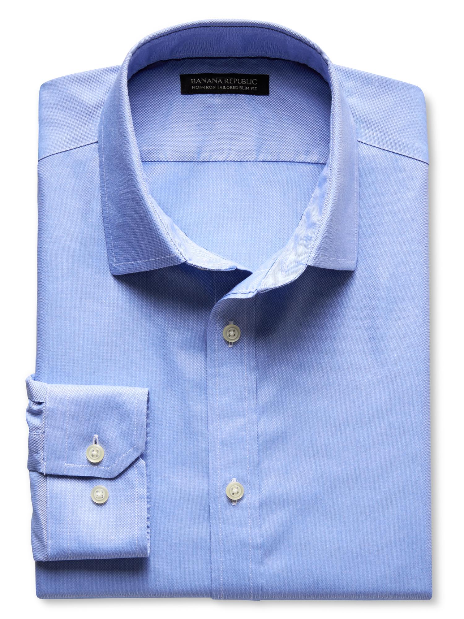 Tailored Slim-Fit Non-Iron Solid Oxford Shirt