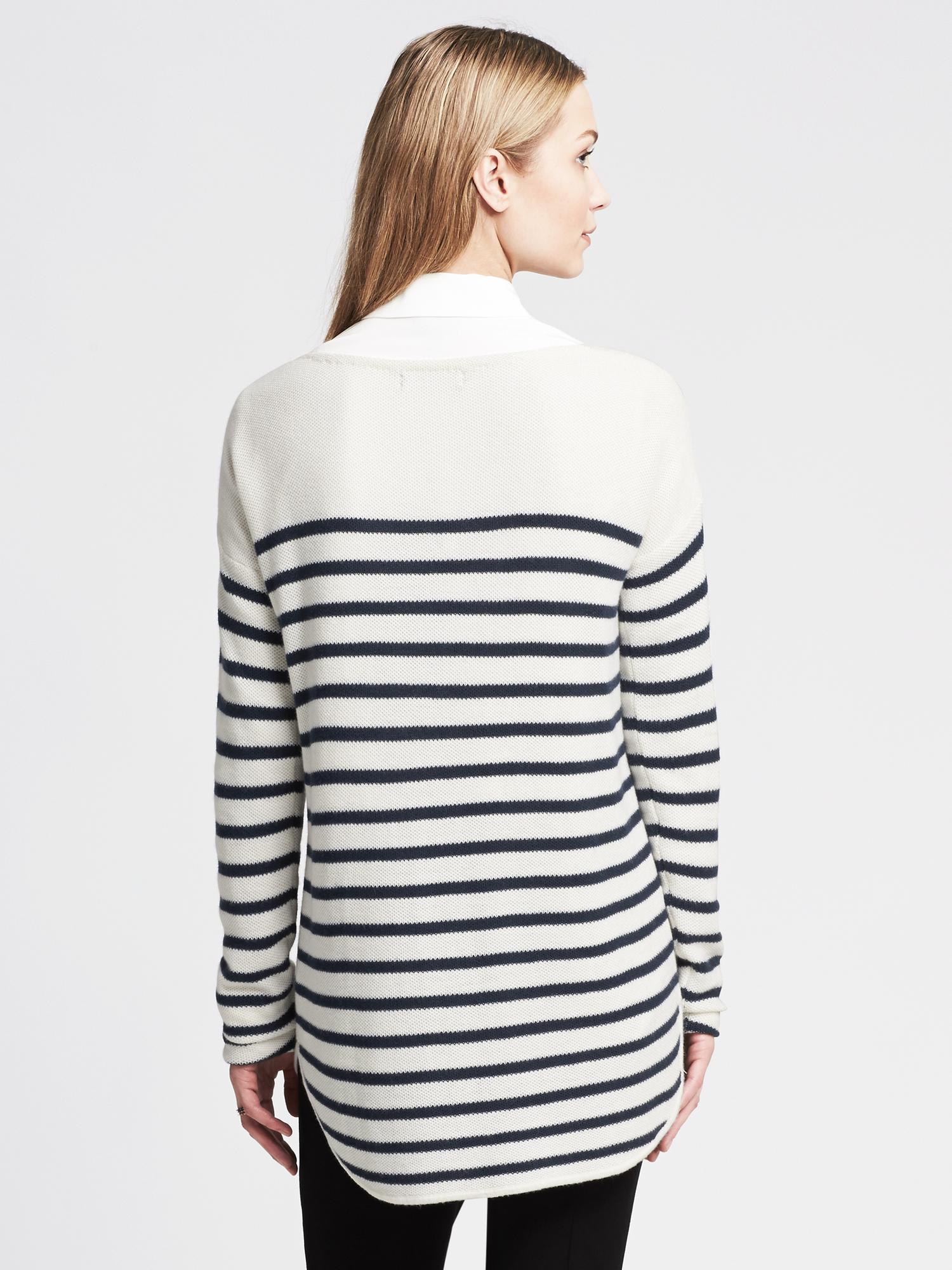 Textured Stripe Boatneck Pullover