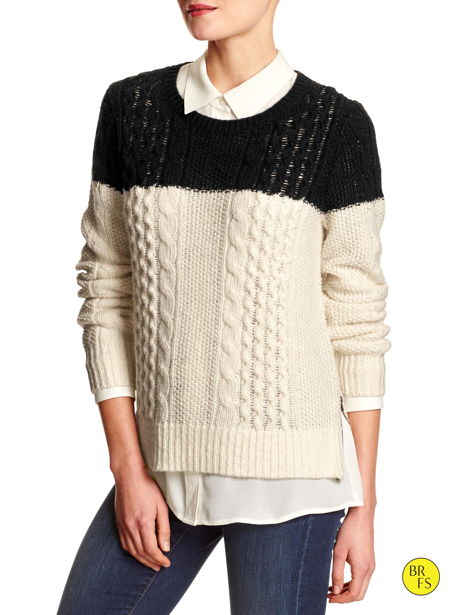 Factory Cable-Knit Pullover