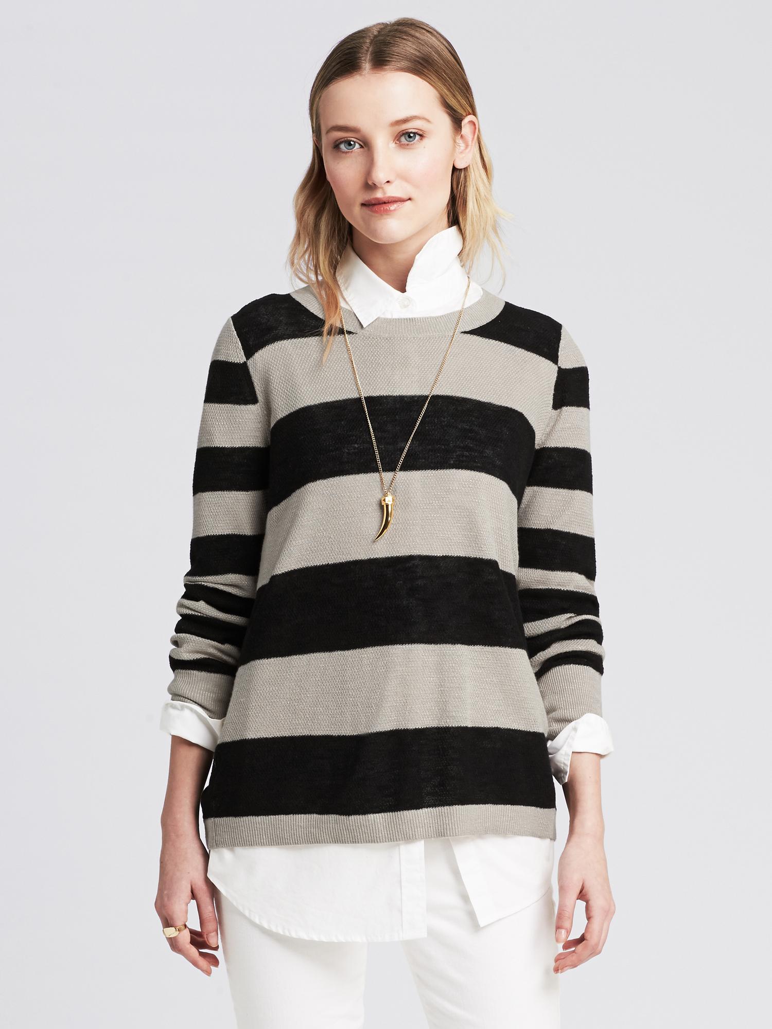 Stripe Cross-Back Pullover