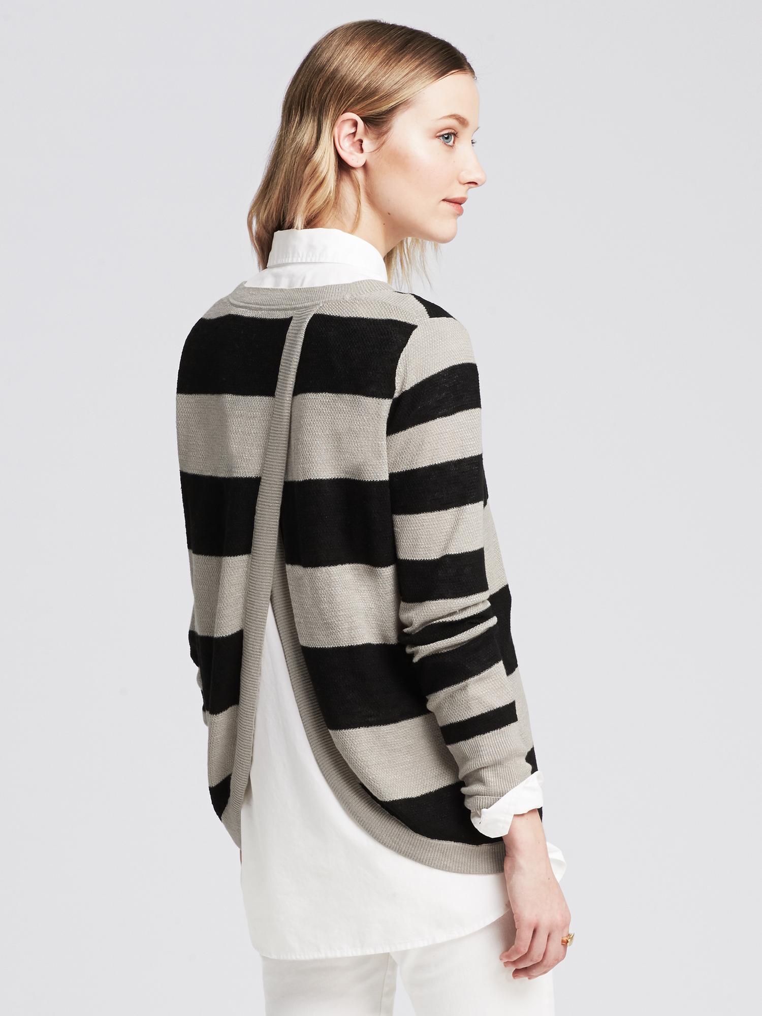 Stripe Cross-Back Pullover