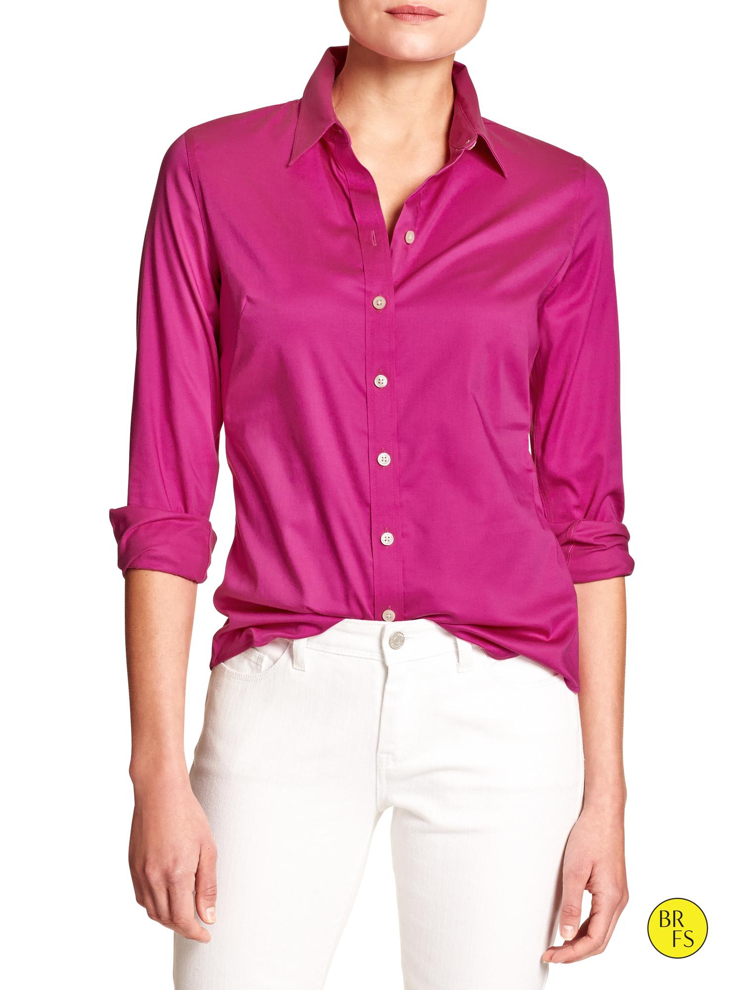 Factory Non-Iron Fitted Sateen Shirt