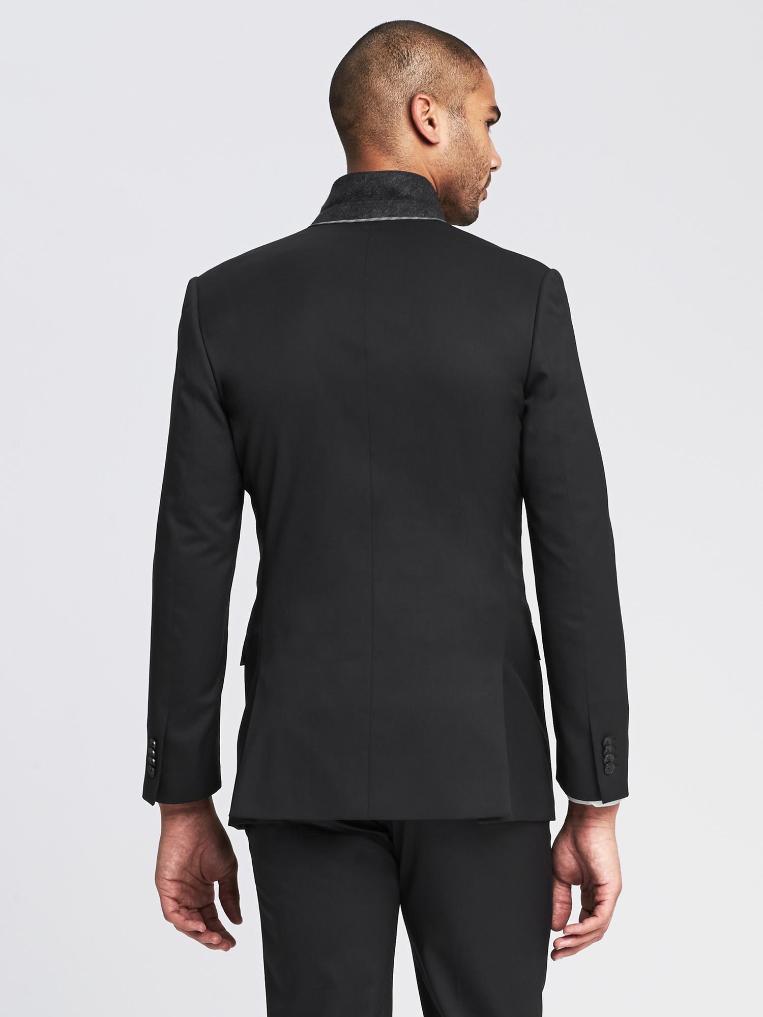 BR Monogram Black Italian Wool Suit Jacket