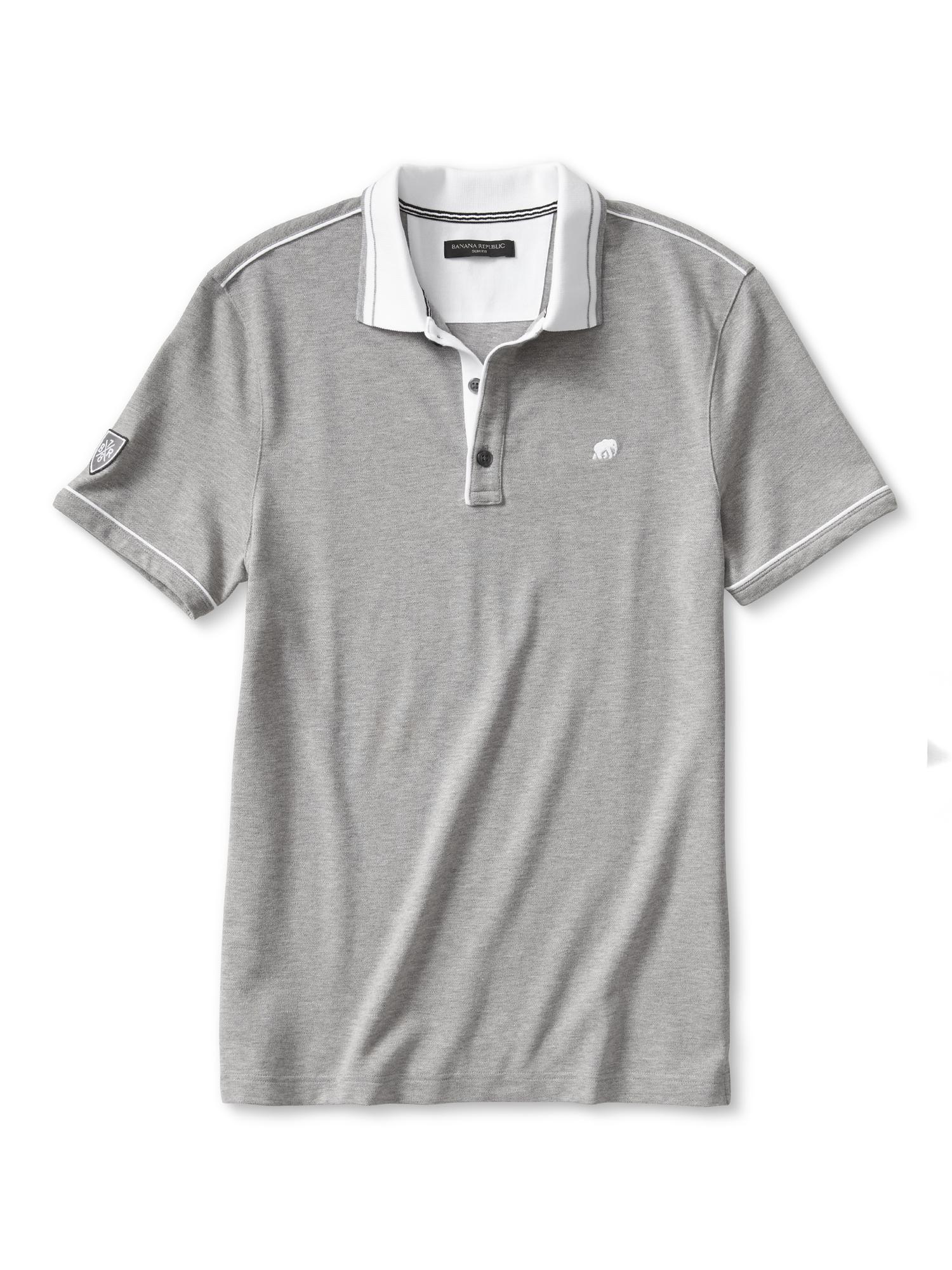 Slim-Fit Piped Pique Polo