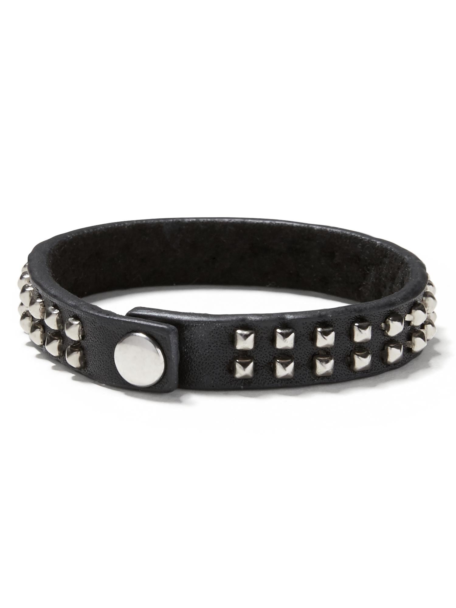 Leather Snap Stud Bracelet