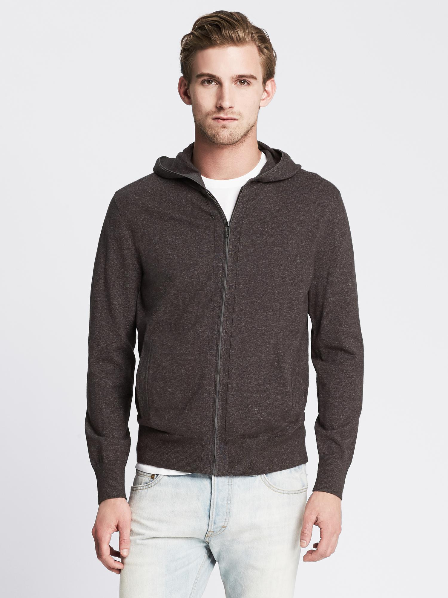 Piped Hooded Zip Cardigan