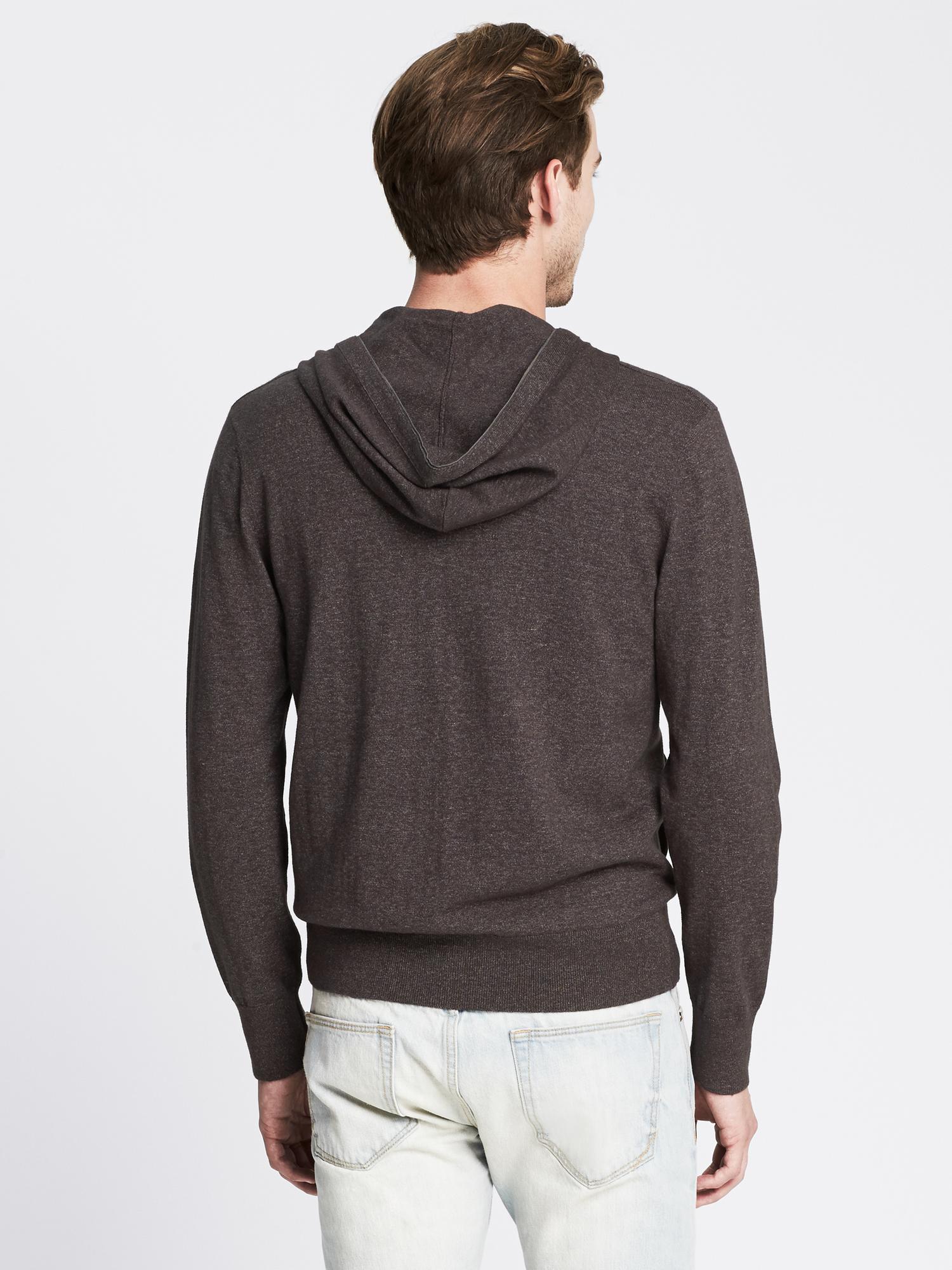 Piped Hooded Zip Cardigan