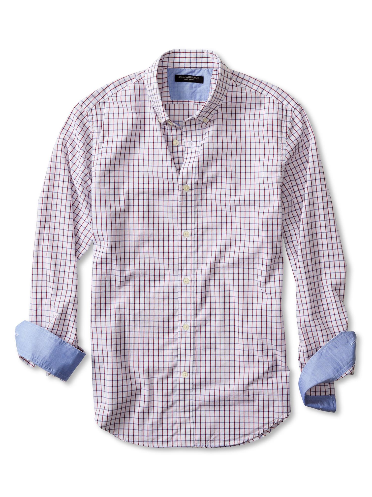 Tailored Slim-Fit Soft-Wash Bold Check Shirt