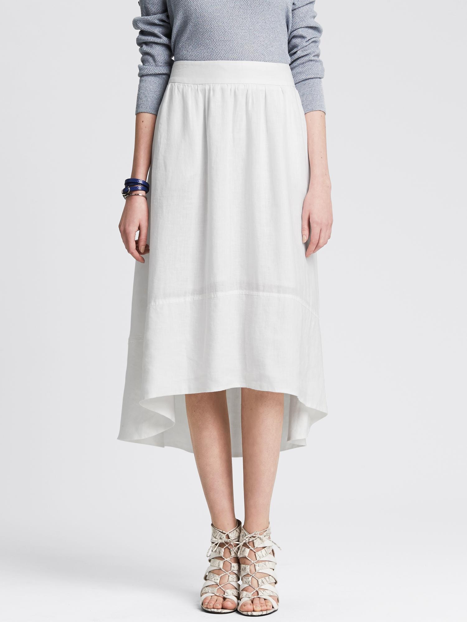 Linen High/Low Skirt